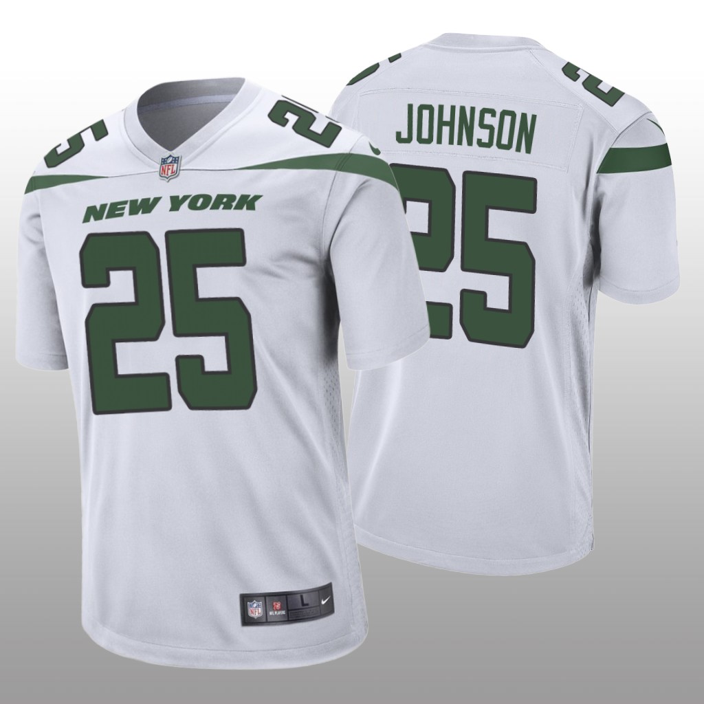 New York Jets Ty Johnson White Jersey Game - Men's