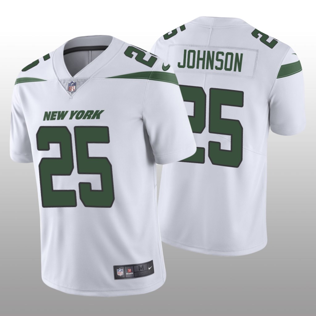 New York Jets Ty Johnson White Jersey Vapor Limited - Men's
