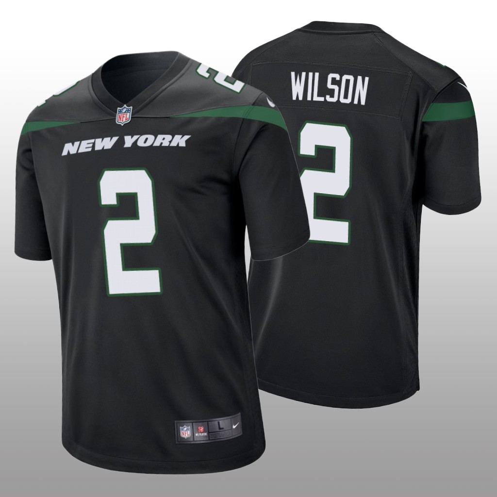 New York Jets Zach Wilson Black Jersey Game - Men's