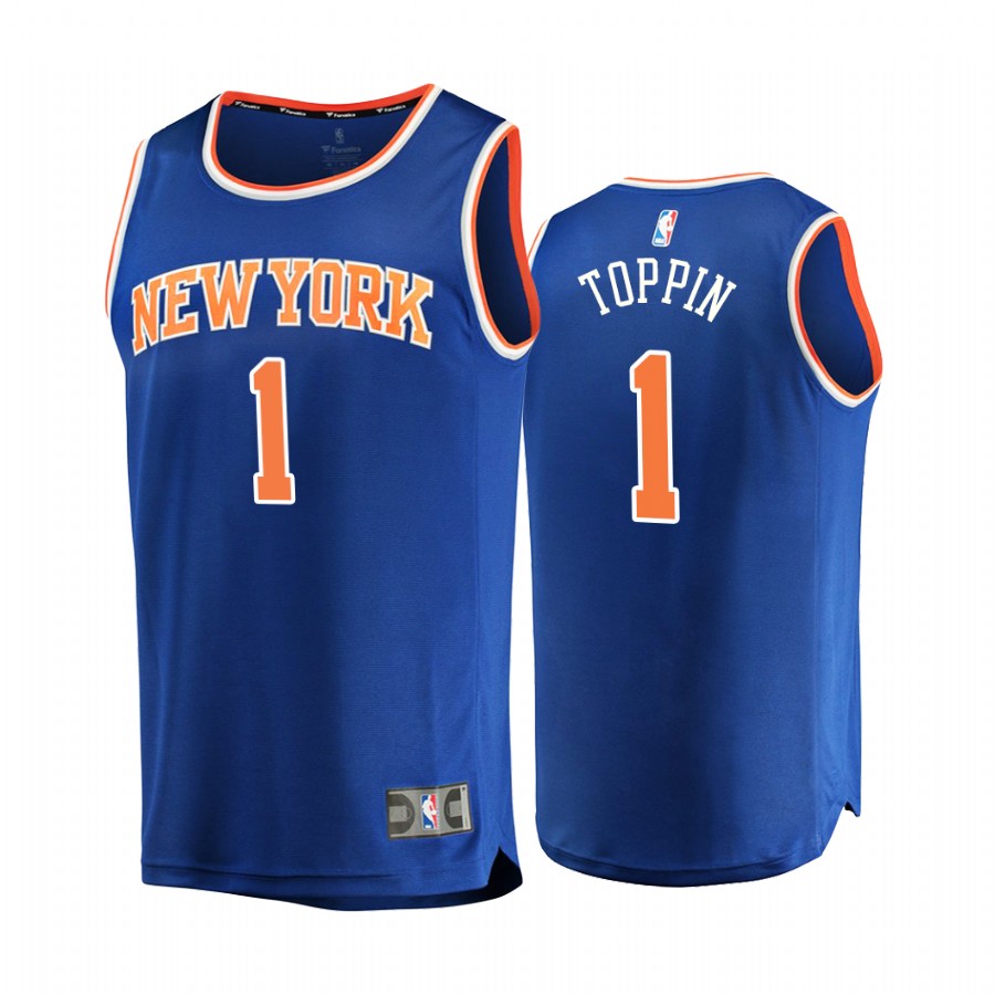New York Knicks #1 Obi Toppin Jersey Blue 2020 NBA Draft