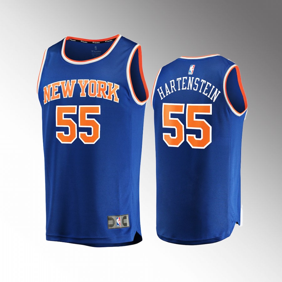 New York Knicks #55 Isaiah Hartenstein Icon Edition Jersey Fast Break Blue
