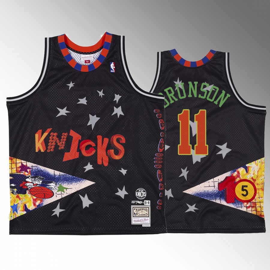New York Knicks BR Remix Jalen Brunson #11 Black Jersey