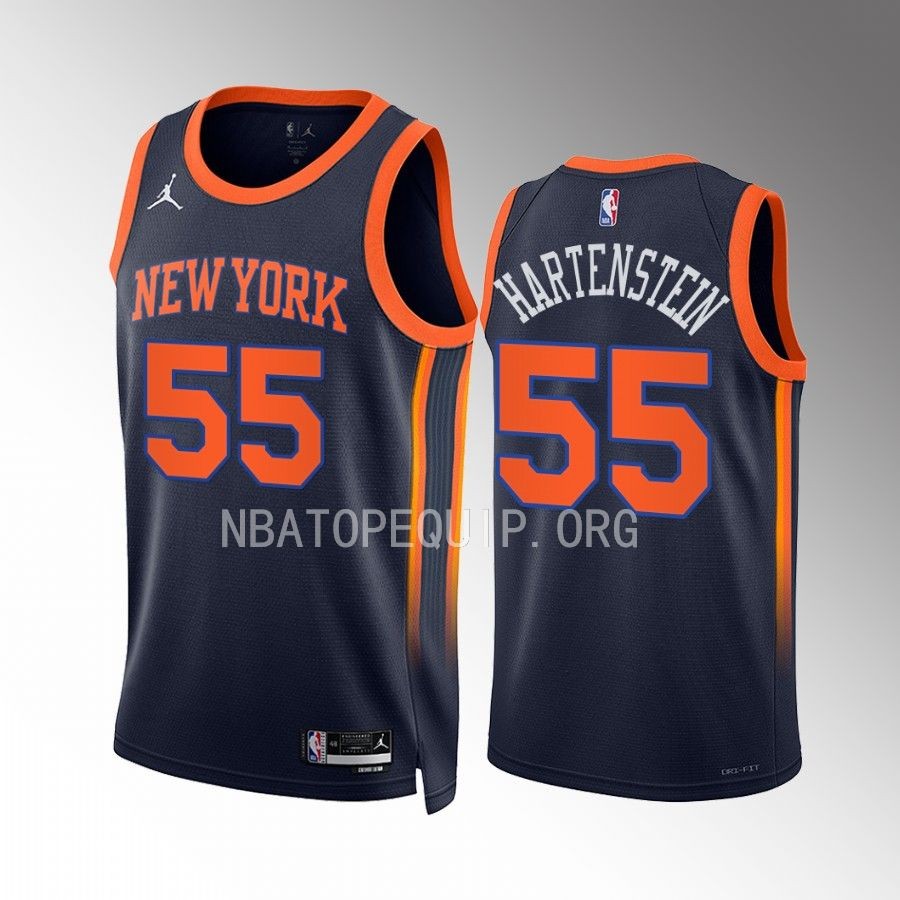 New York Knicks Isaiah Hartenstein 2022-23 Statement Edition Navy #55 Jersey Swingman