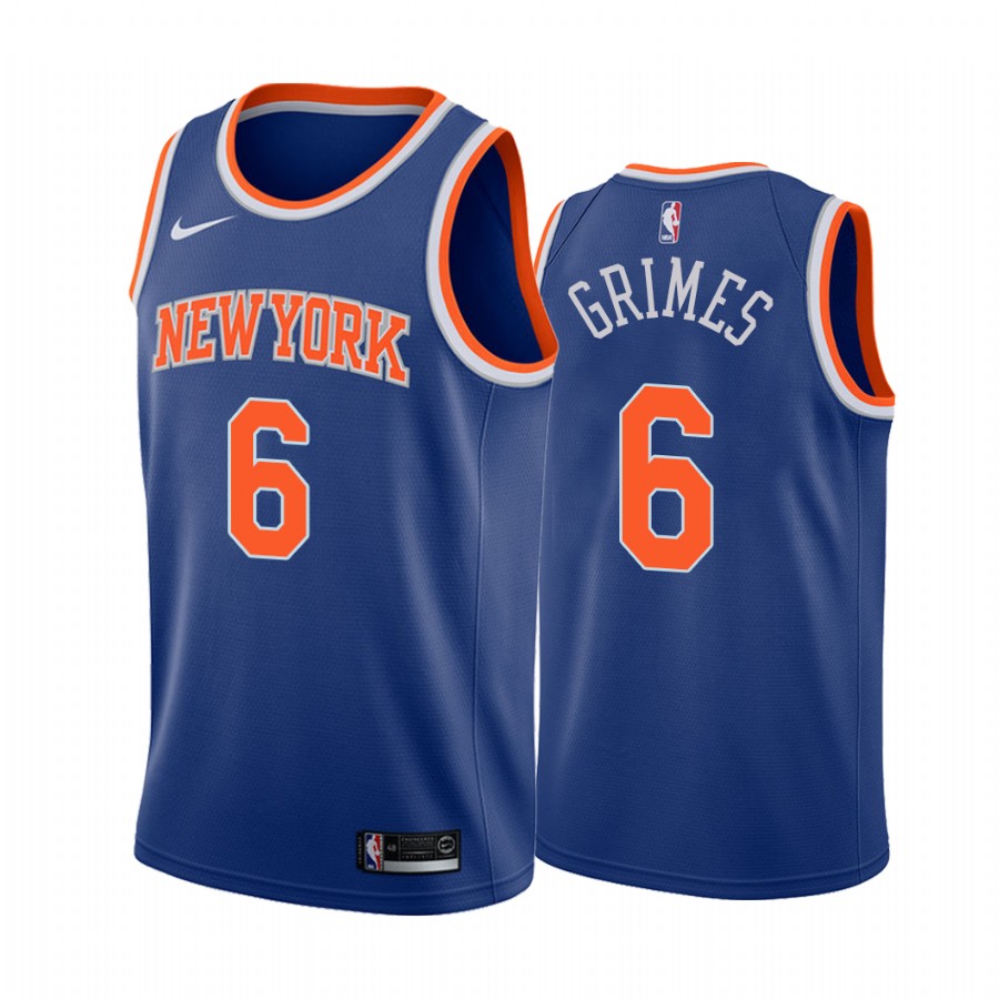 New York Knicks Quentin Grimes 2021 NBA Draft #6 Icon Edition Jersey Blue