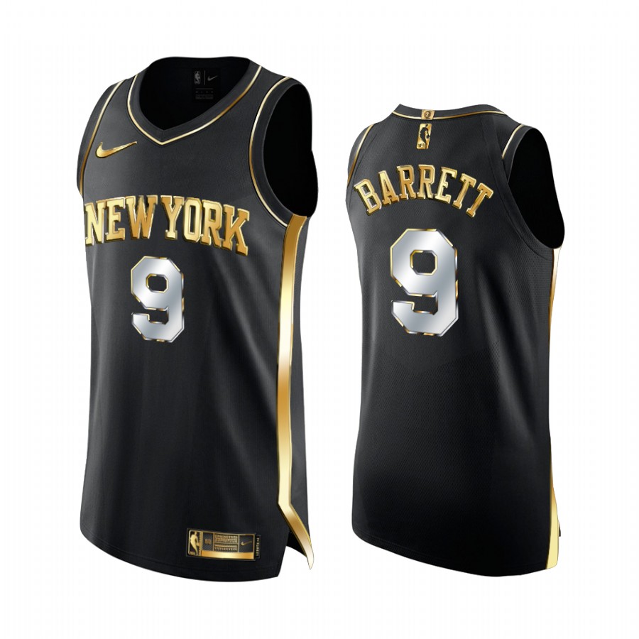 New York Knicks RJ Barrett Barrett Golden Edition Limited Jersey 2020-21