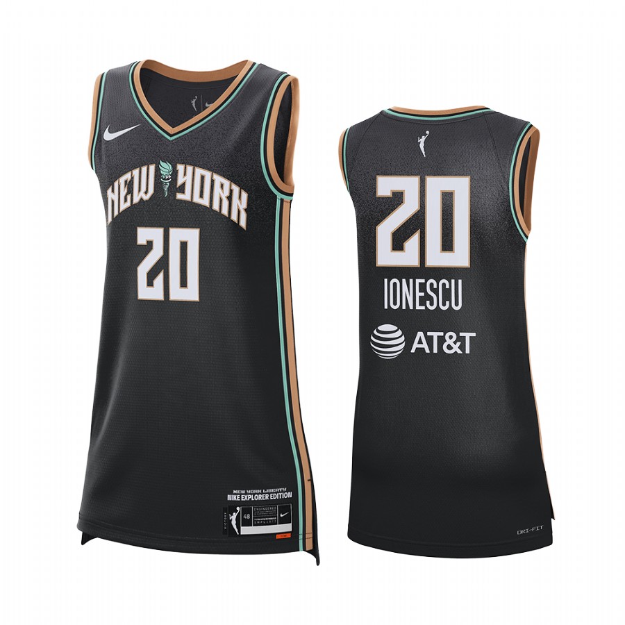 New York Liberty Sabrina Ionescu 2021 Explorer Edition #20 Jersey Women Black WNBA 25th