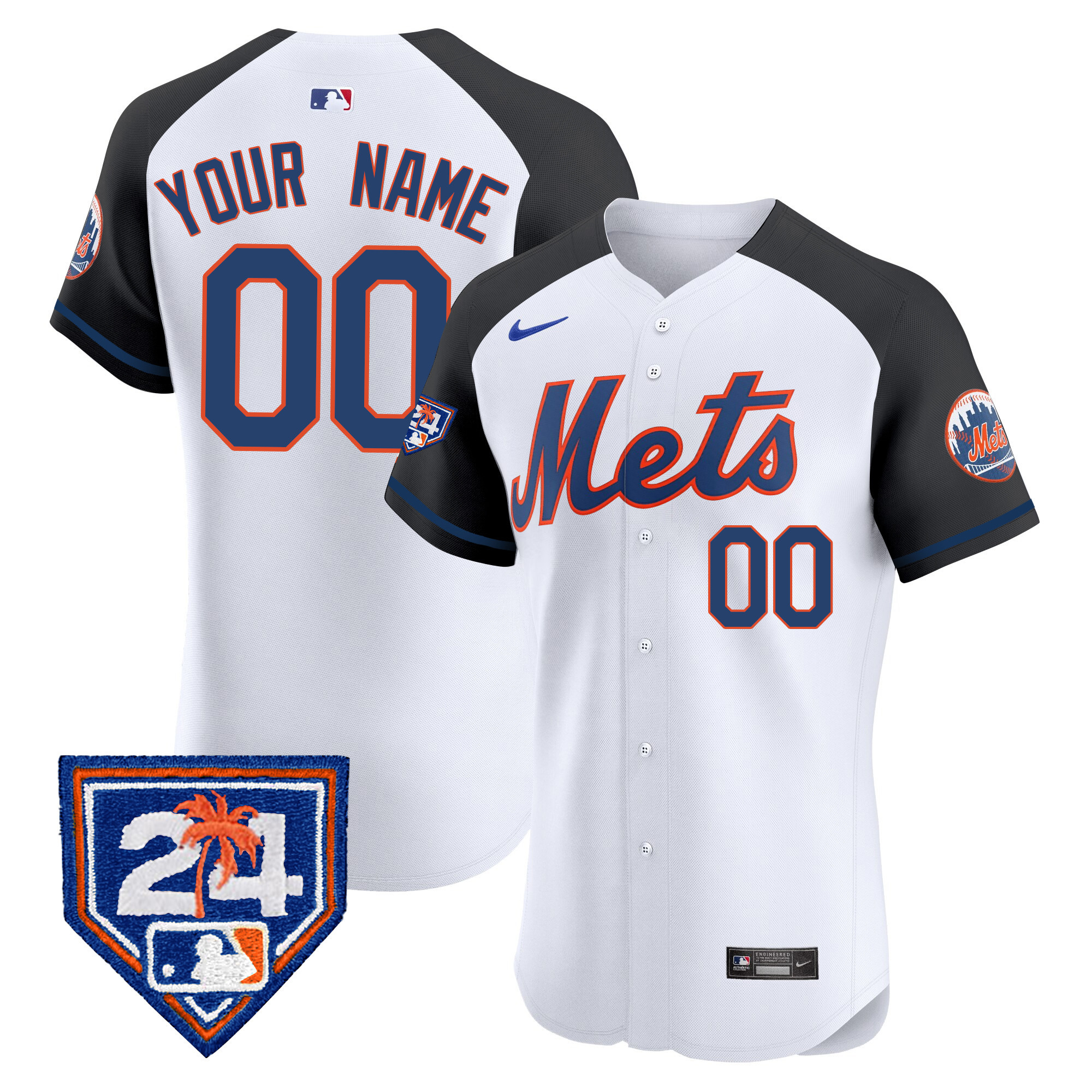 New York Mets 2024 Spring Training Vapor Premier Elite Custom V2 Alternate Jersey - All Stitched