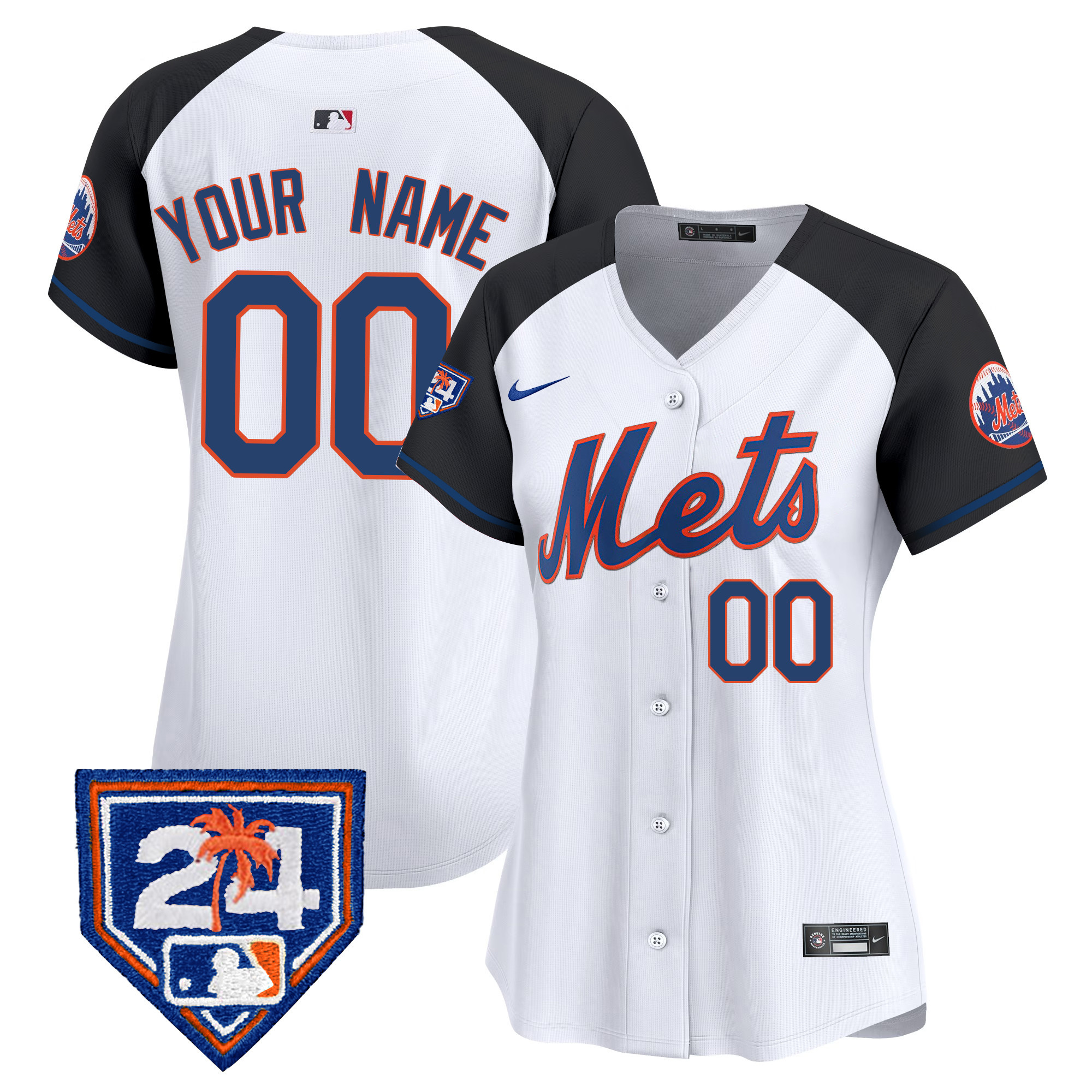New York Mets 2024 Spring Training Vapor Premier Elite Custom V2 Alternate Jersey - All Stitched