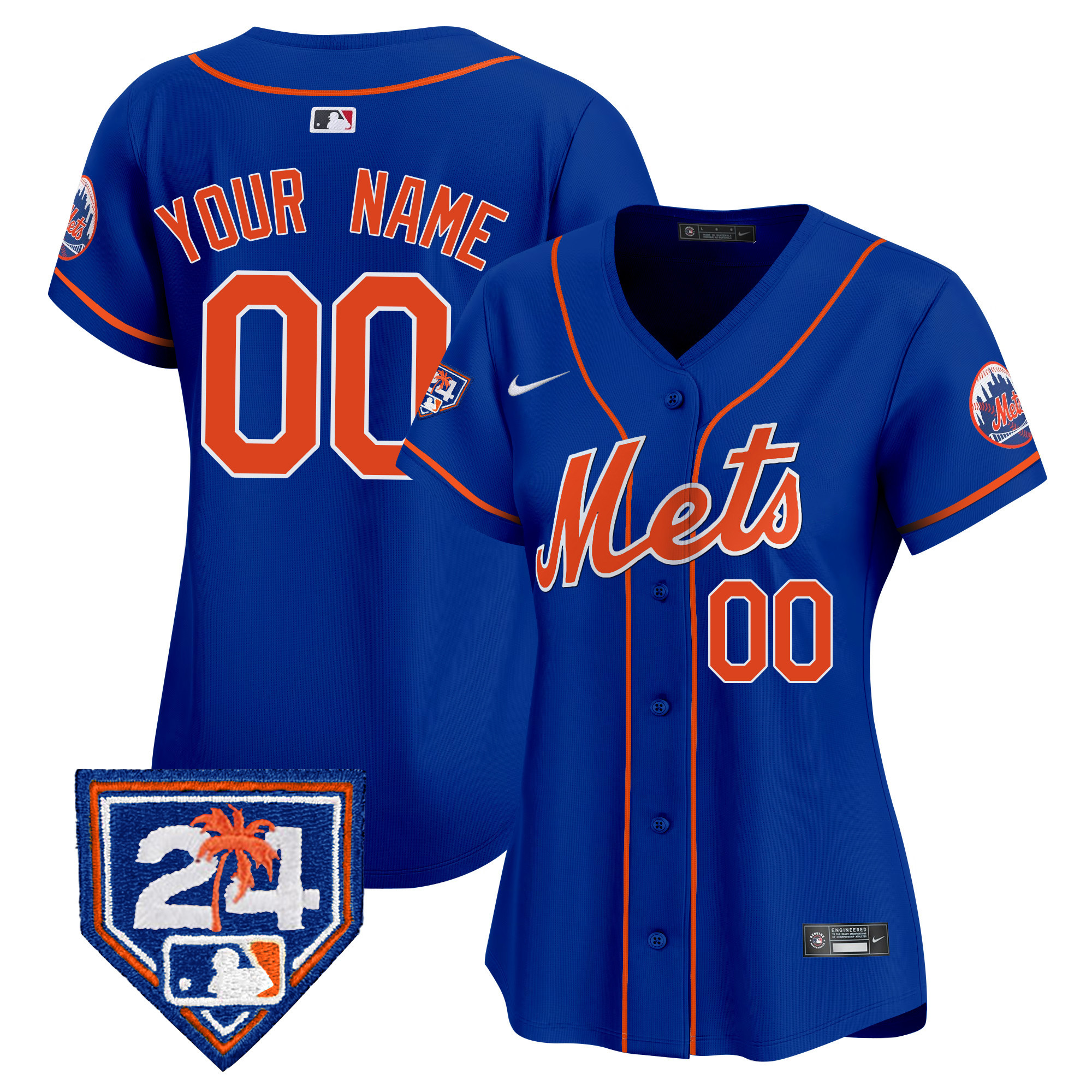 New York Mets 2024 Spring Training Vapor Premier Elite Custom V2 Royal Jersey - All Stitched
