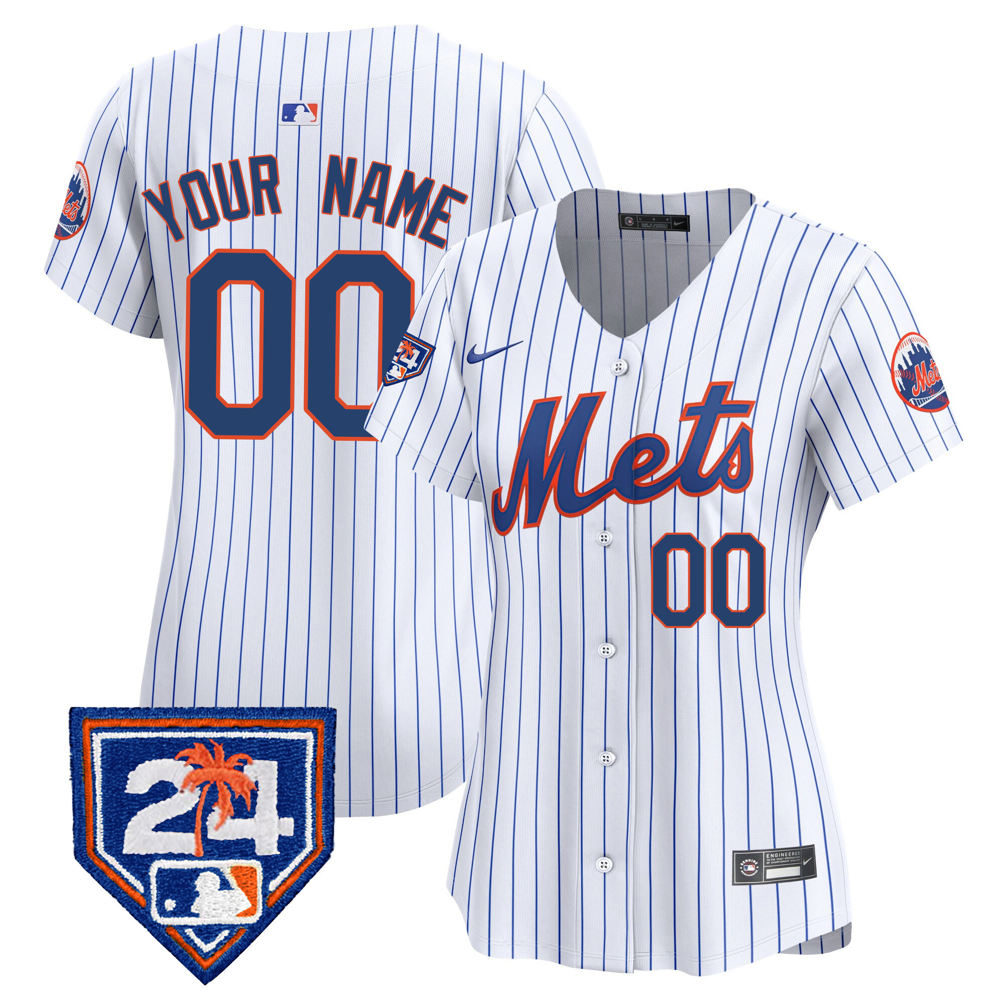 New York Mets 2024 Spring Training Vapor Premier Elite Custom V2 White Jersey - All Stitched