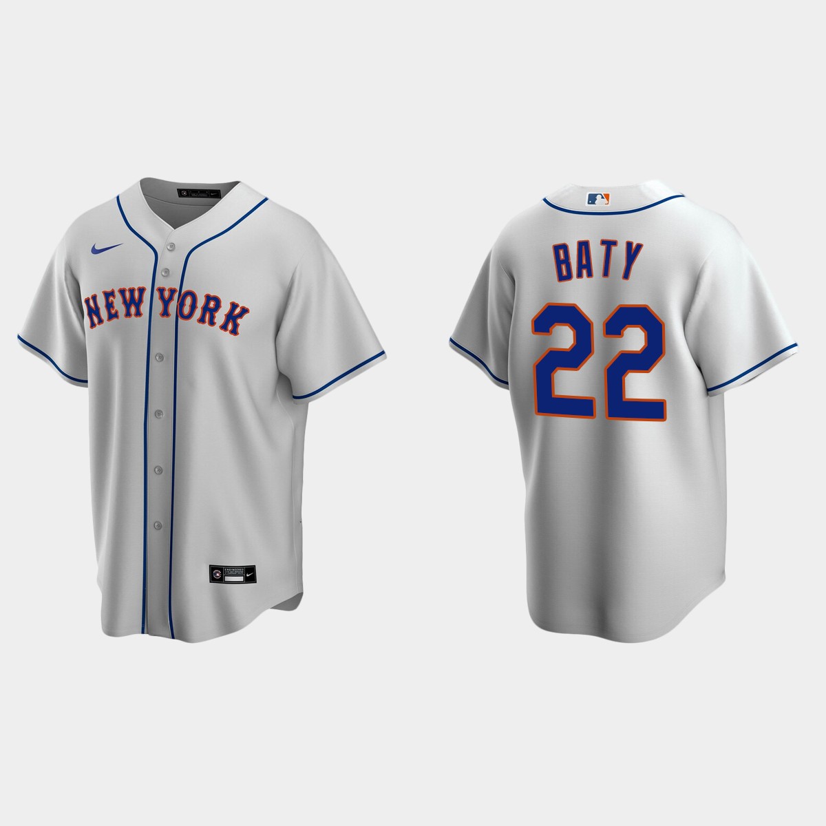 New York Mets Brett Baty Road Jersey - Gray