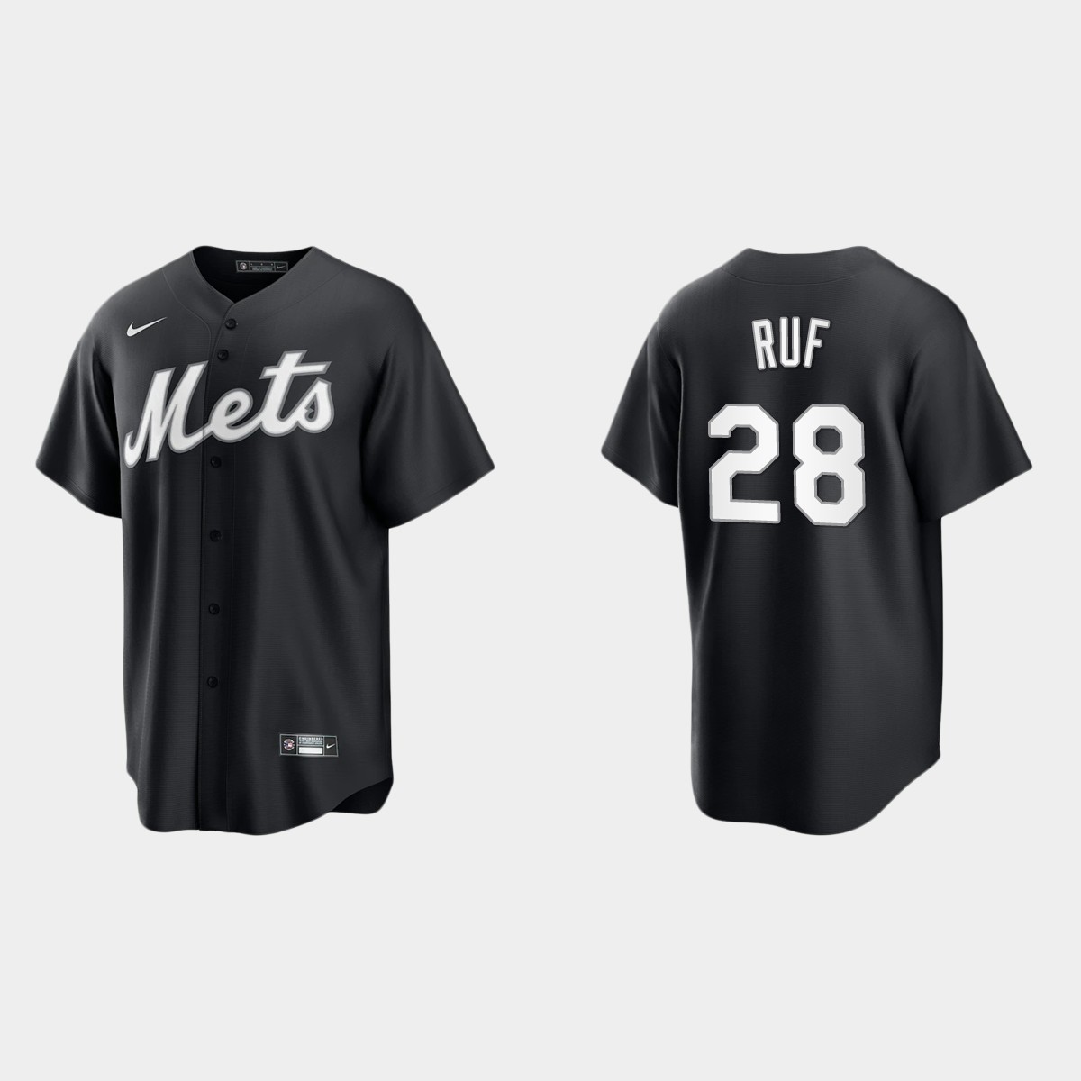 New York Mets Darin Ruf Jersey - Black White