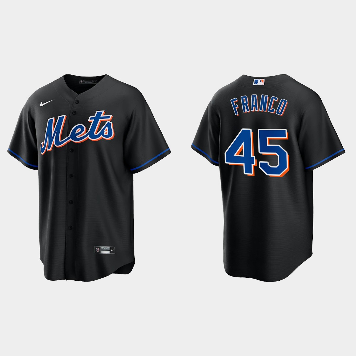 New York Mets John Franco Alternate Jersey - Black