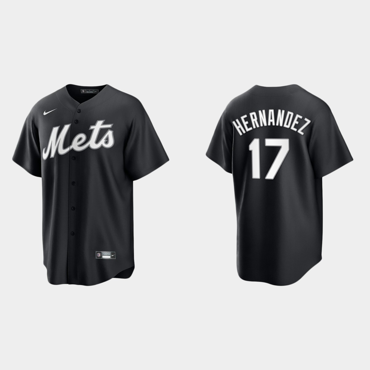 New York Mets Keith Hernandez 2021 All Black Fashion Jersey - Black White