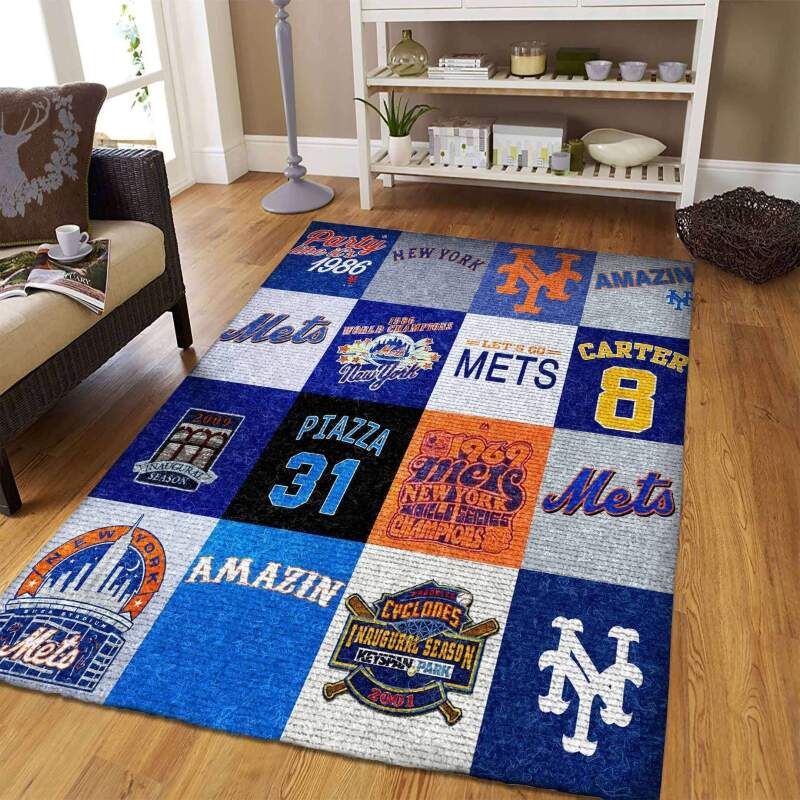 New York Mets Living Room Area Rectangle Rug