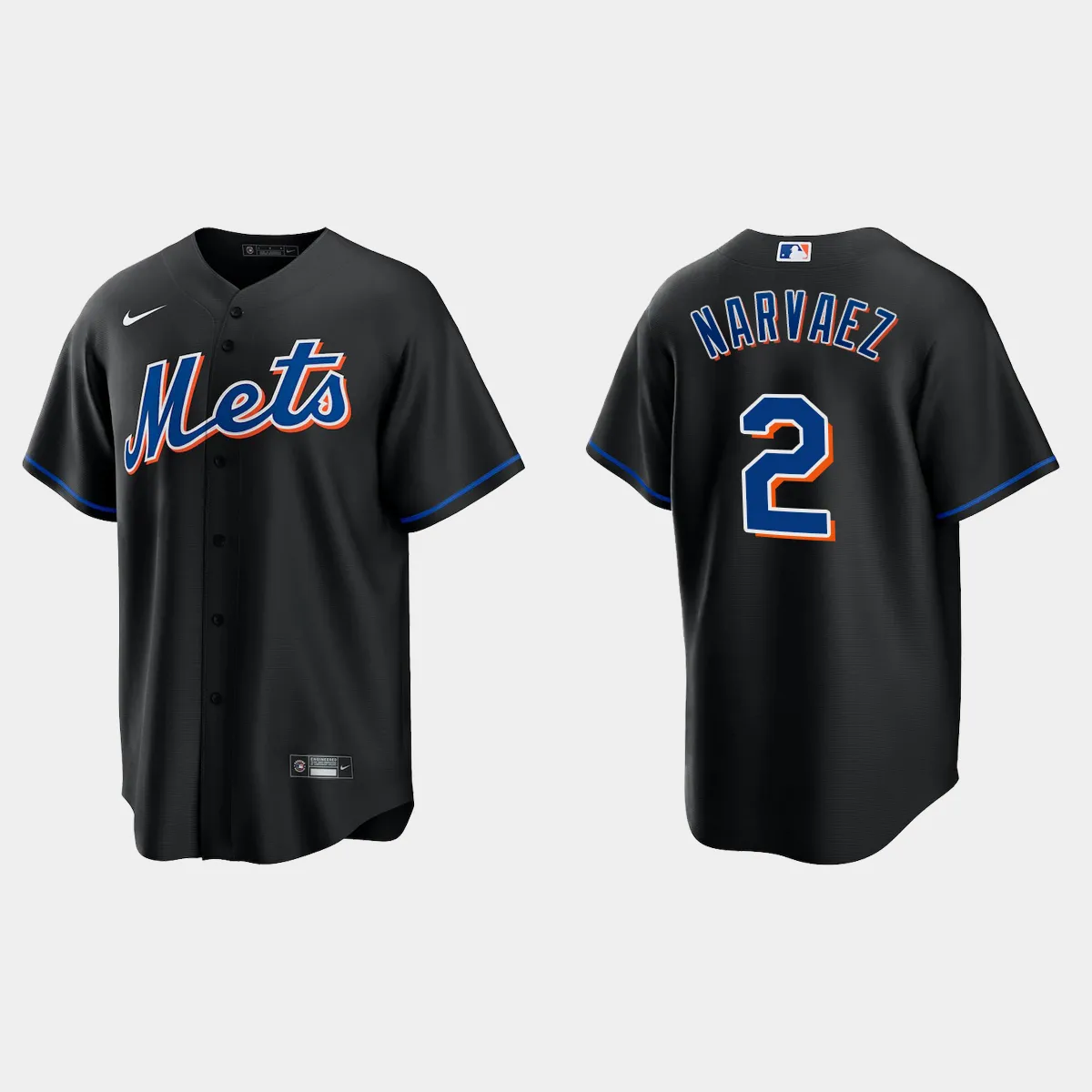 New York Mets Omar Narvaez Alternate Jersey - Black