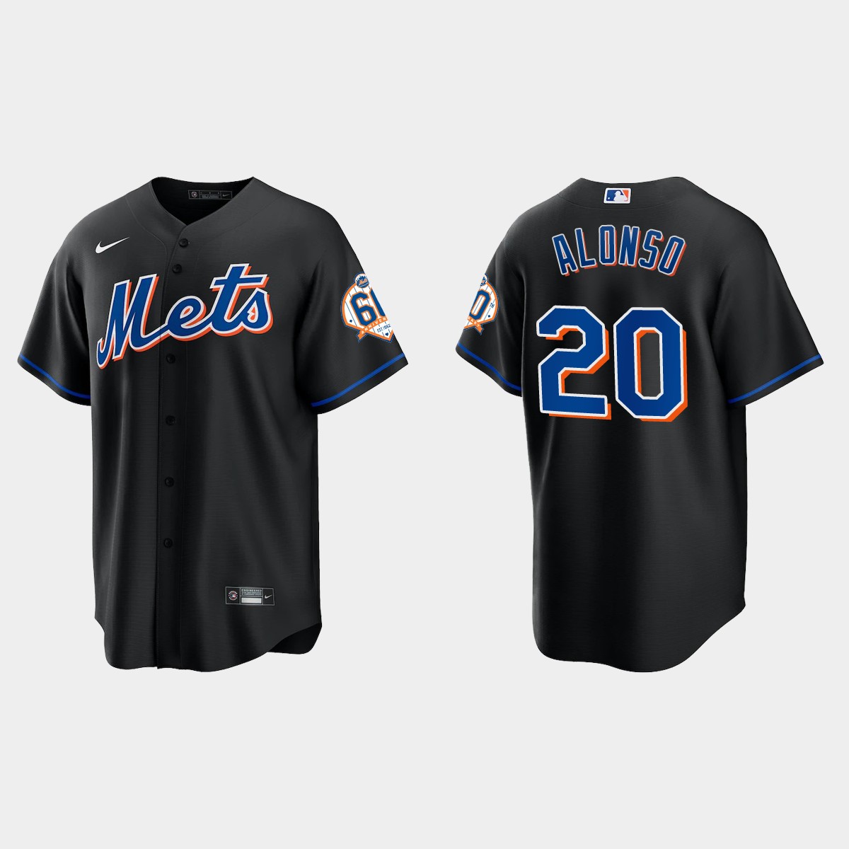 New York Mets Pete Alonso 60th Anniversary Jersey - Black