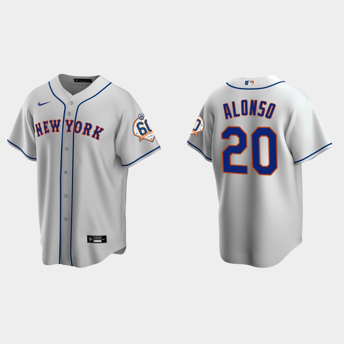 New York Mets Pete Alonso 60th Anniversary Jersey - Gray