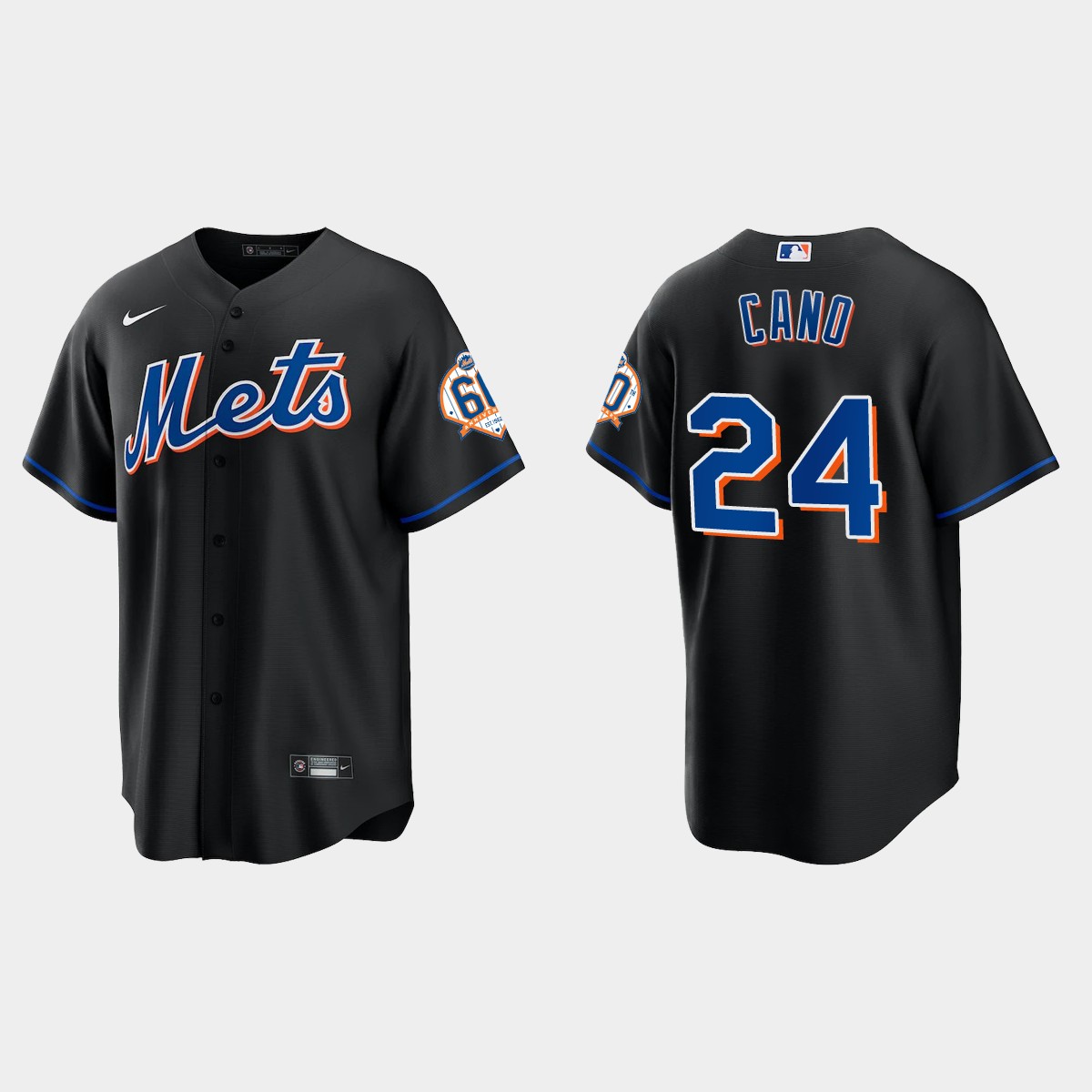 New York Mets Robinson Cano 60th Anniversary Jersey - Black