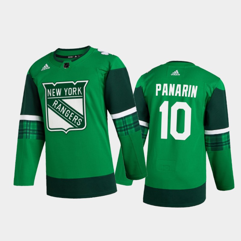 New York Rangers Artemi Panarin #10 2020 St. Patrick's Day Player Jersey Green