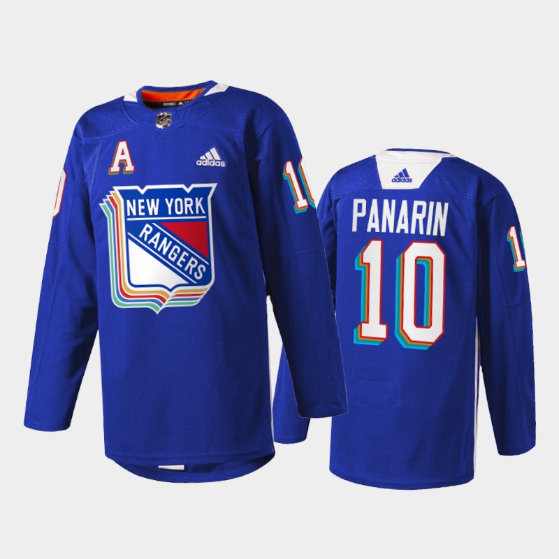 New York Rangers Artemi Panarin #10 Pride Night Jersey Royal Warmup