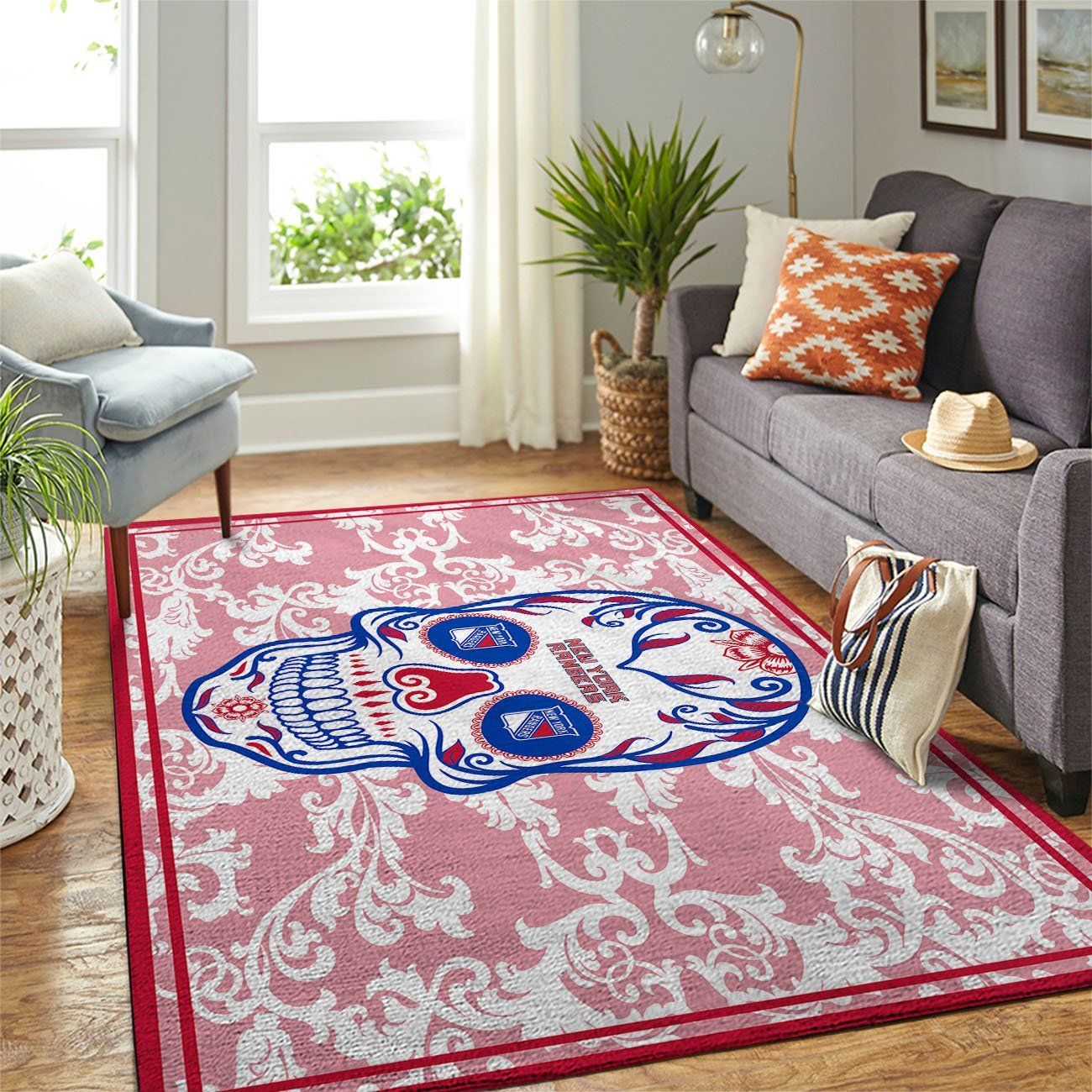 New York Rangers Living Room Area Rectangle Rug