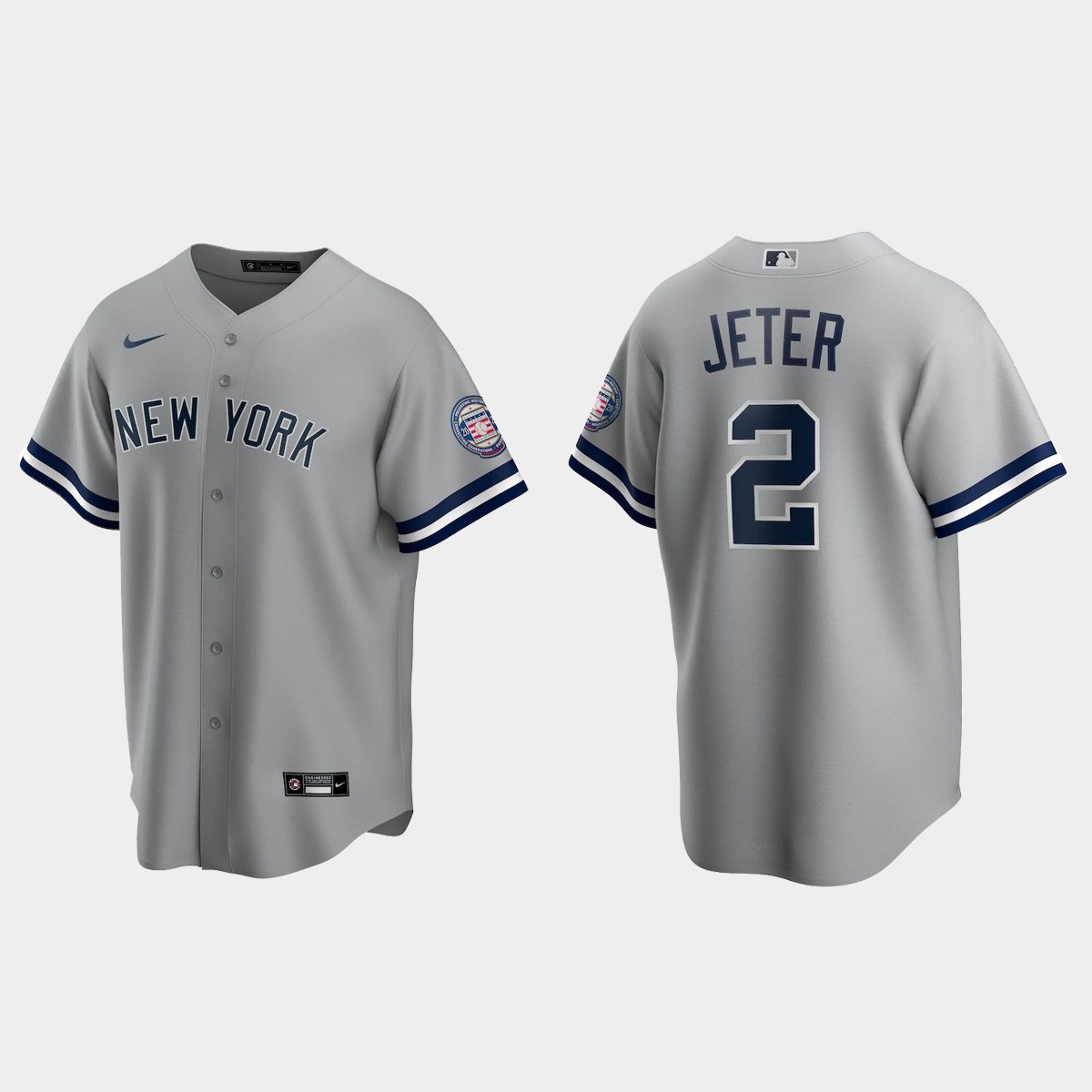 New York Yankees #2 Derek Jeter Gray 2020 Hall of Fame Induction Road Jersey