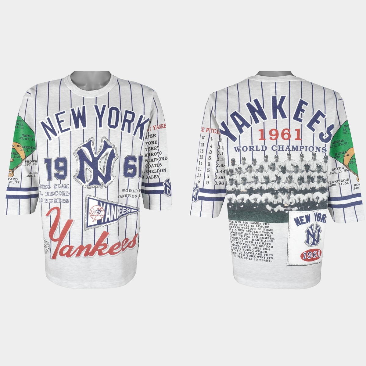 New York Yankees 1961 World Series Champs Long Gone Jersey – White