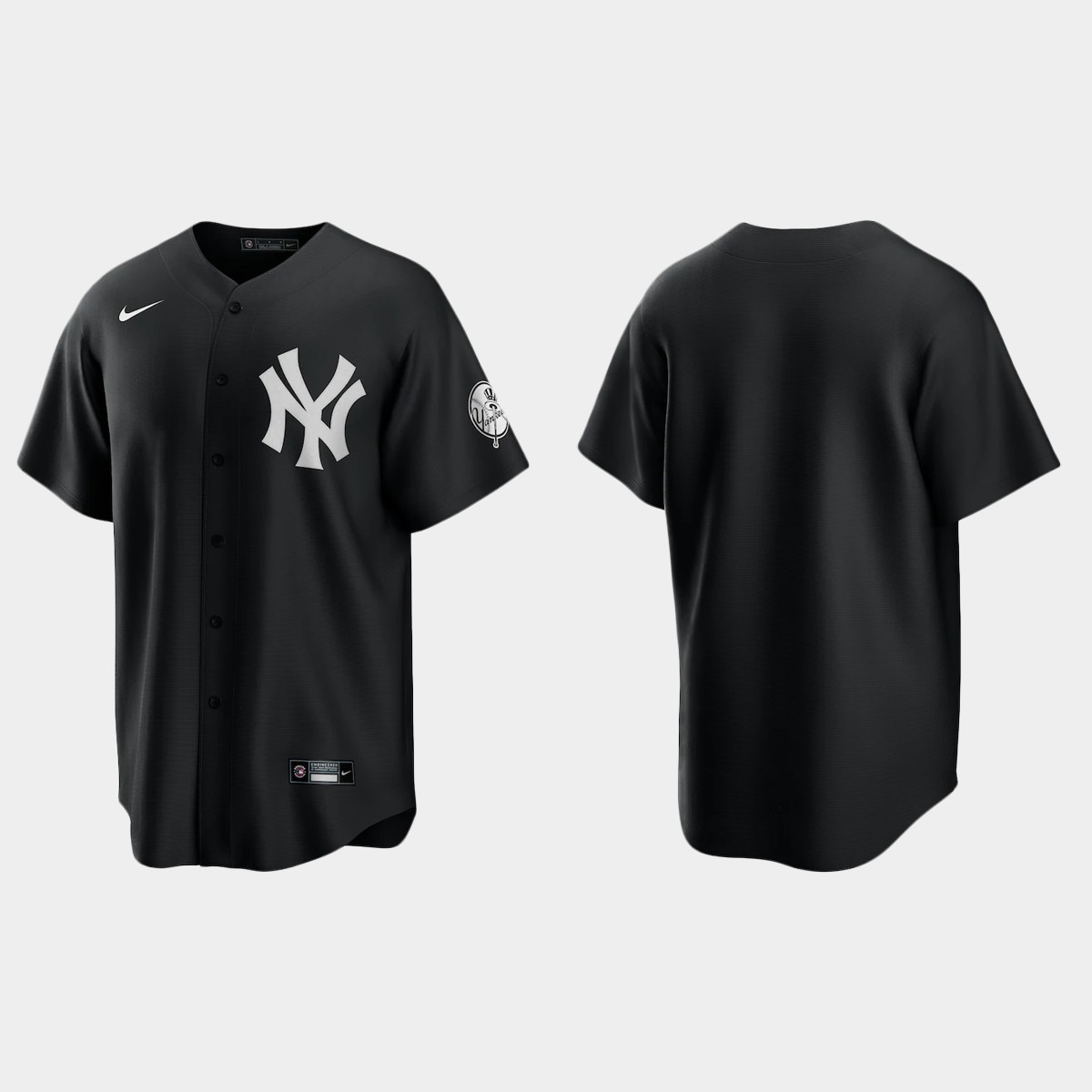 New York Yankees 2021 All Black Fashion Jersey - Black White