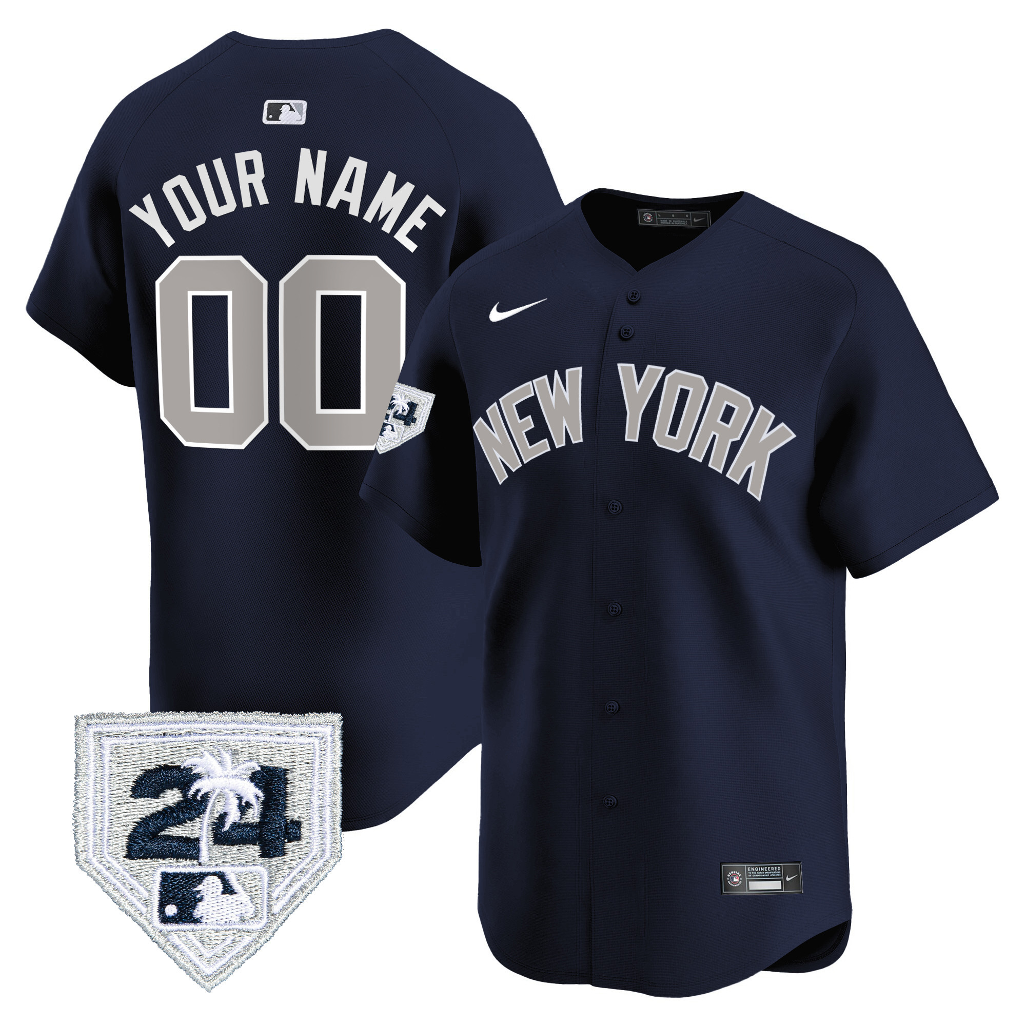 New York Yankees 2024 Spring Training Patch Vapor Premier Limited Custom Alternate Jersey - All Stitched