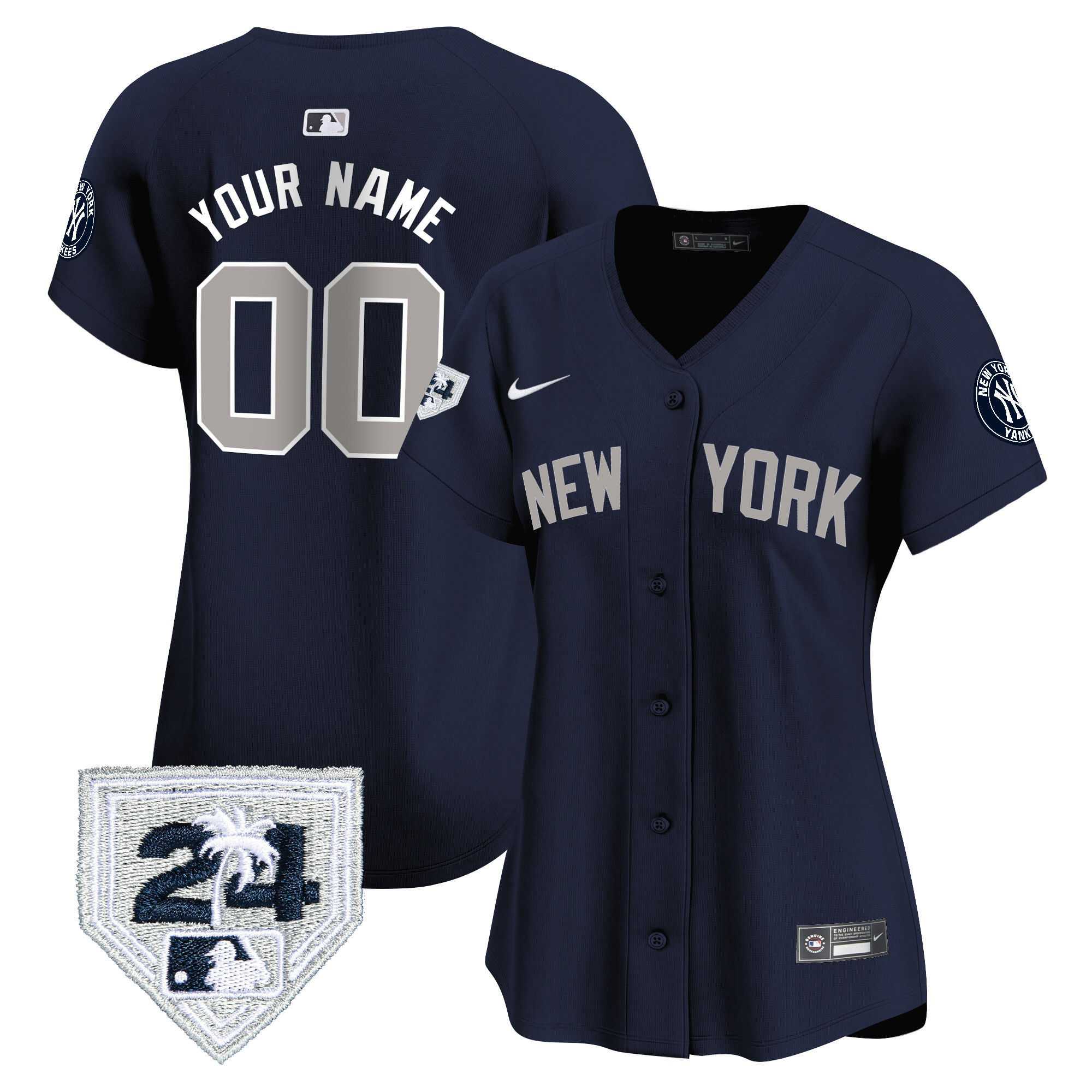 New York Yankees 2024 Spring Training Patch Vapor Premier Limited Custom V2 Alternate Jersey - All Stitched