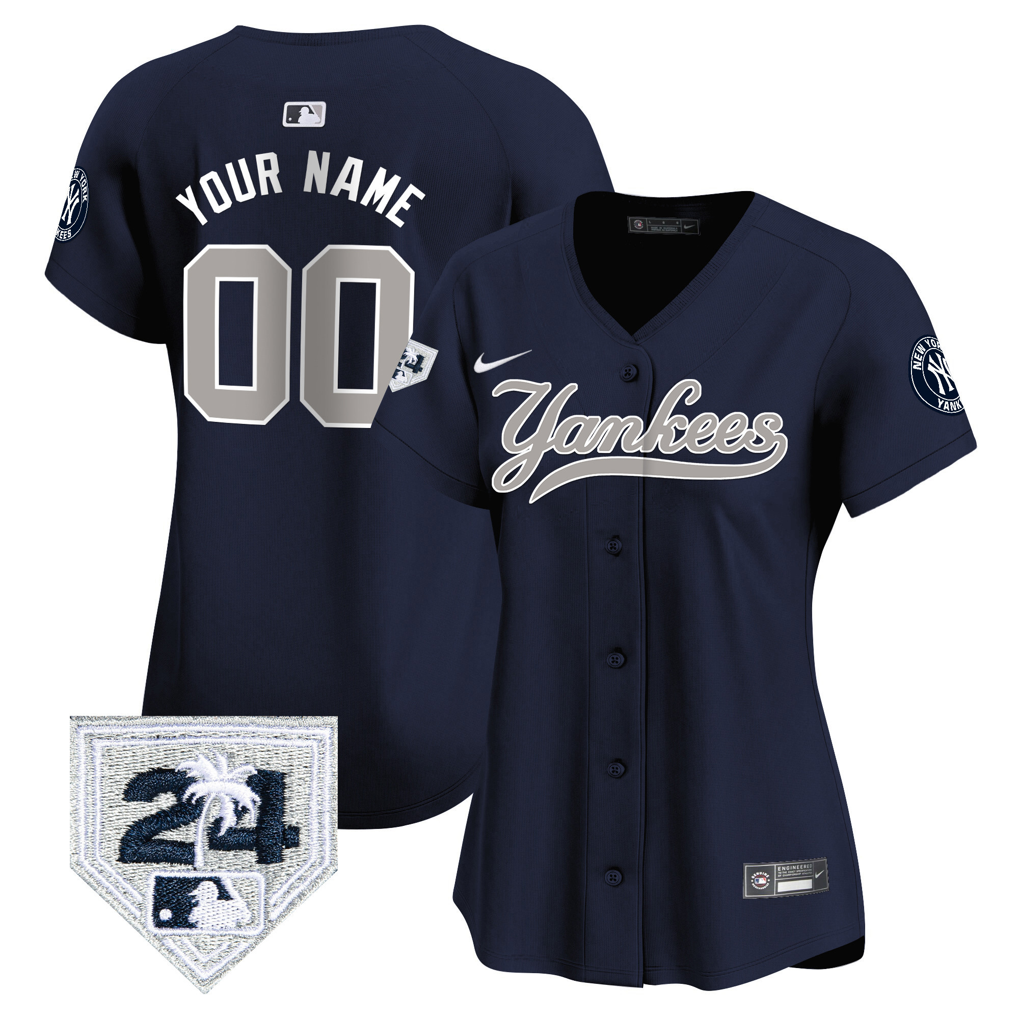 New York Yankees 2024 Spring Training Patch Vapor Premier Limited Custom V6 Alternate Jersey - All Stitched