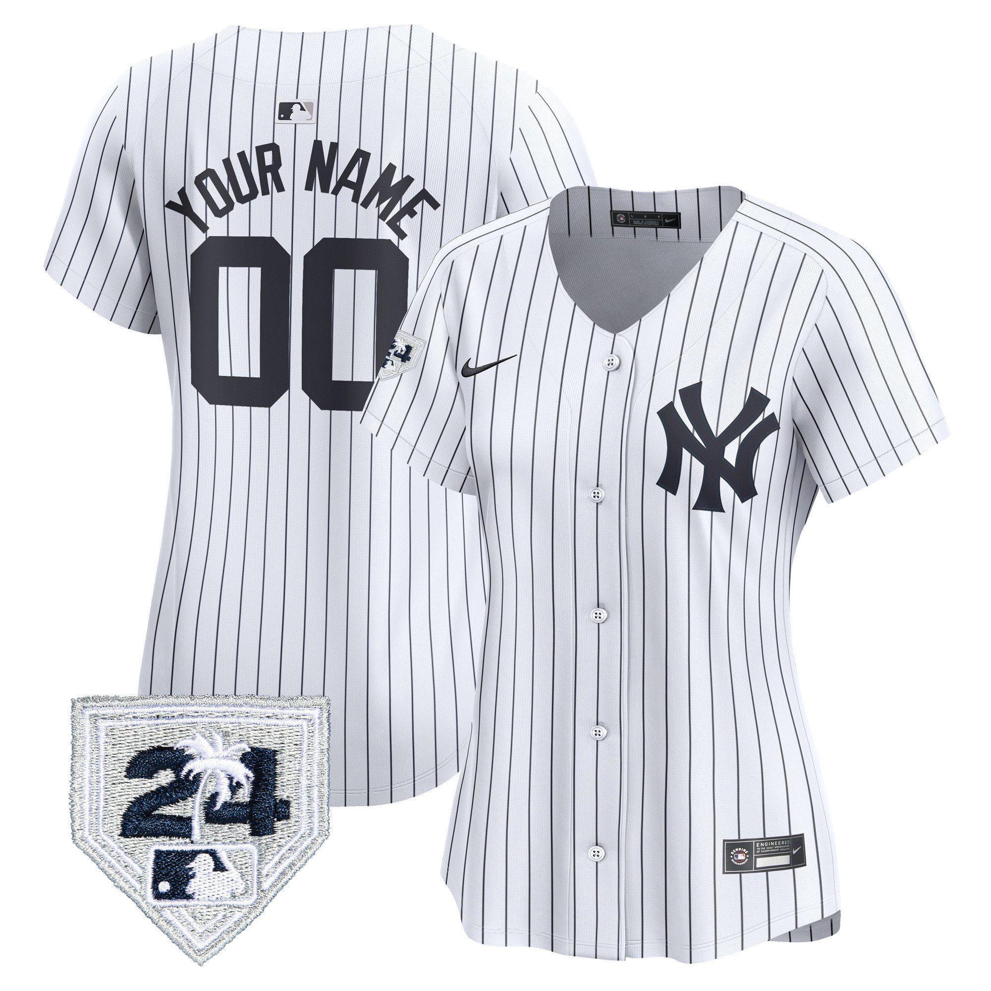 New York Yankees 2024 Spring Training Patch Vapor Premier Limited Custom White Jersey - All Stitched