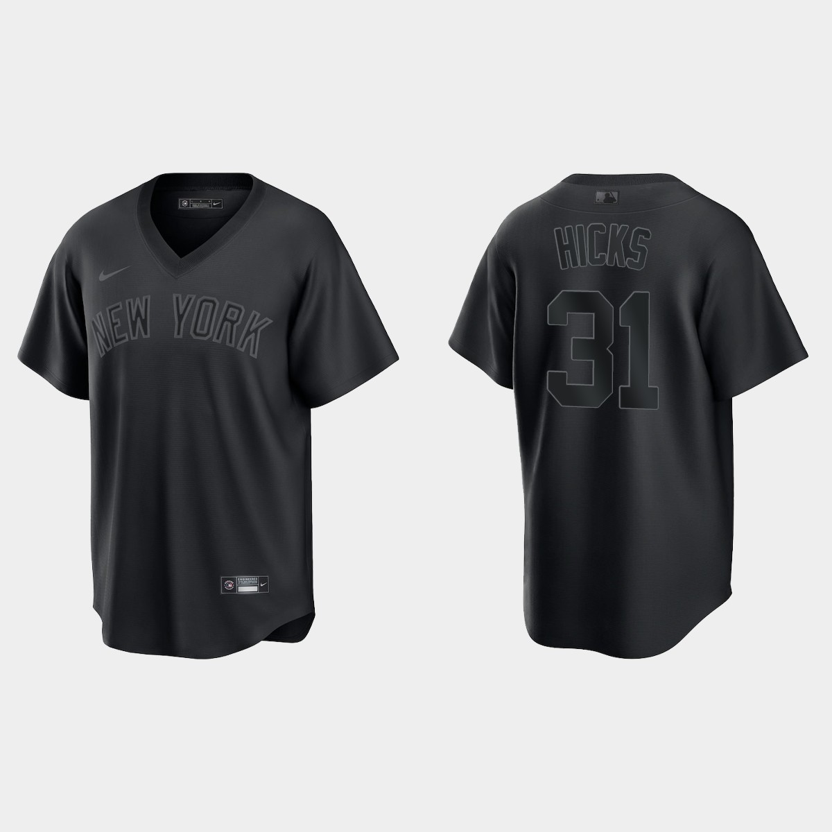 New York Yankees Aaron Hicks Pitch Black Jersey - Black