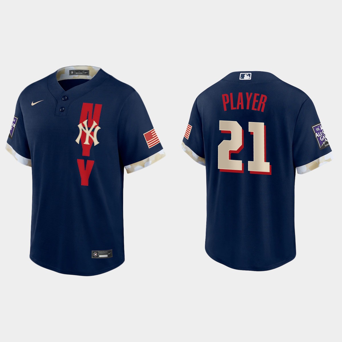 New York Yankees Custom 2021 MLB All-Star Game Jersey - Navy
