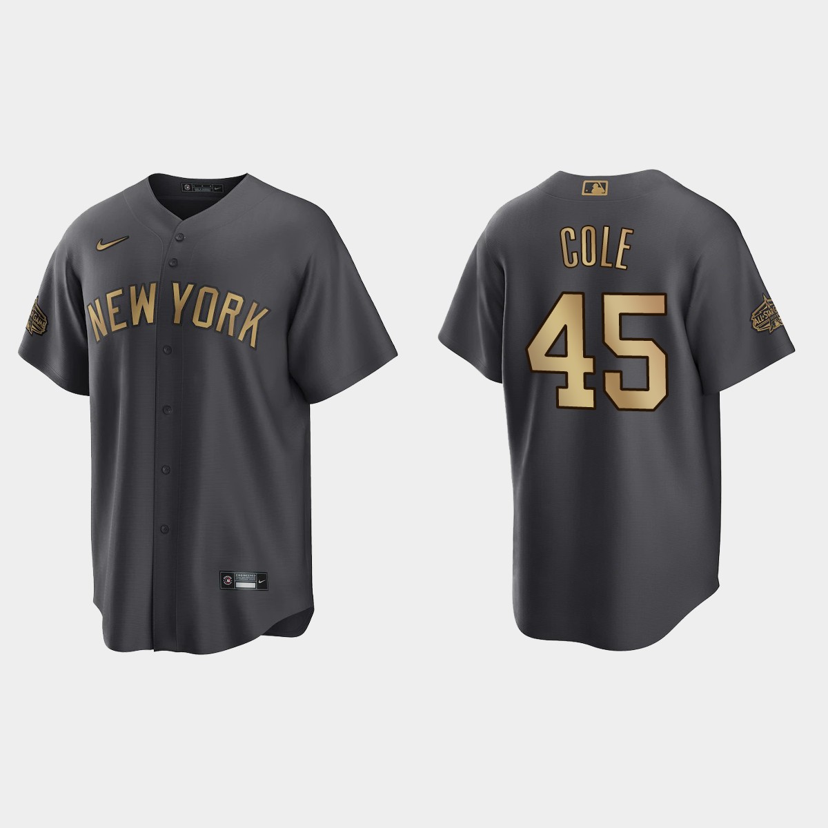 New York Yankees Gerrit Cole 2022 MLB All-Star Game Jersey - Charcoal