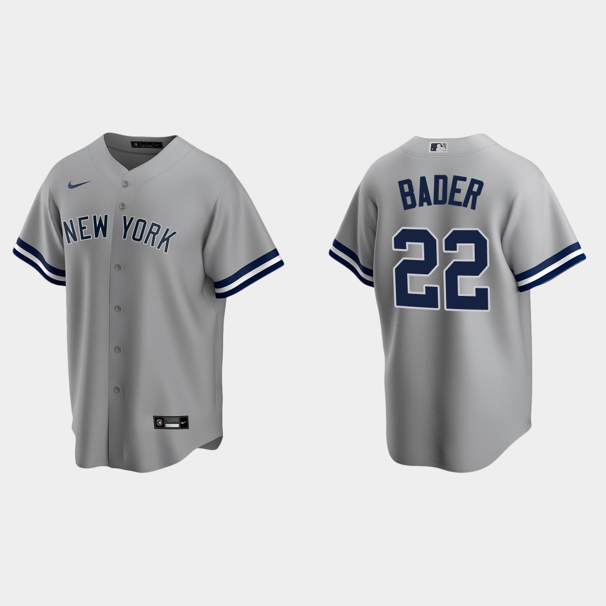 New York Yankees Harrison Bader Road Jersey - Gray