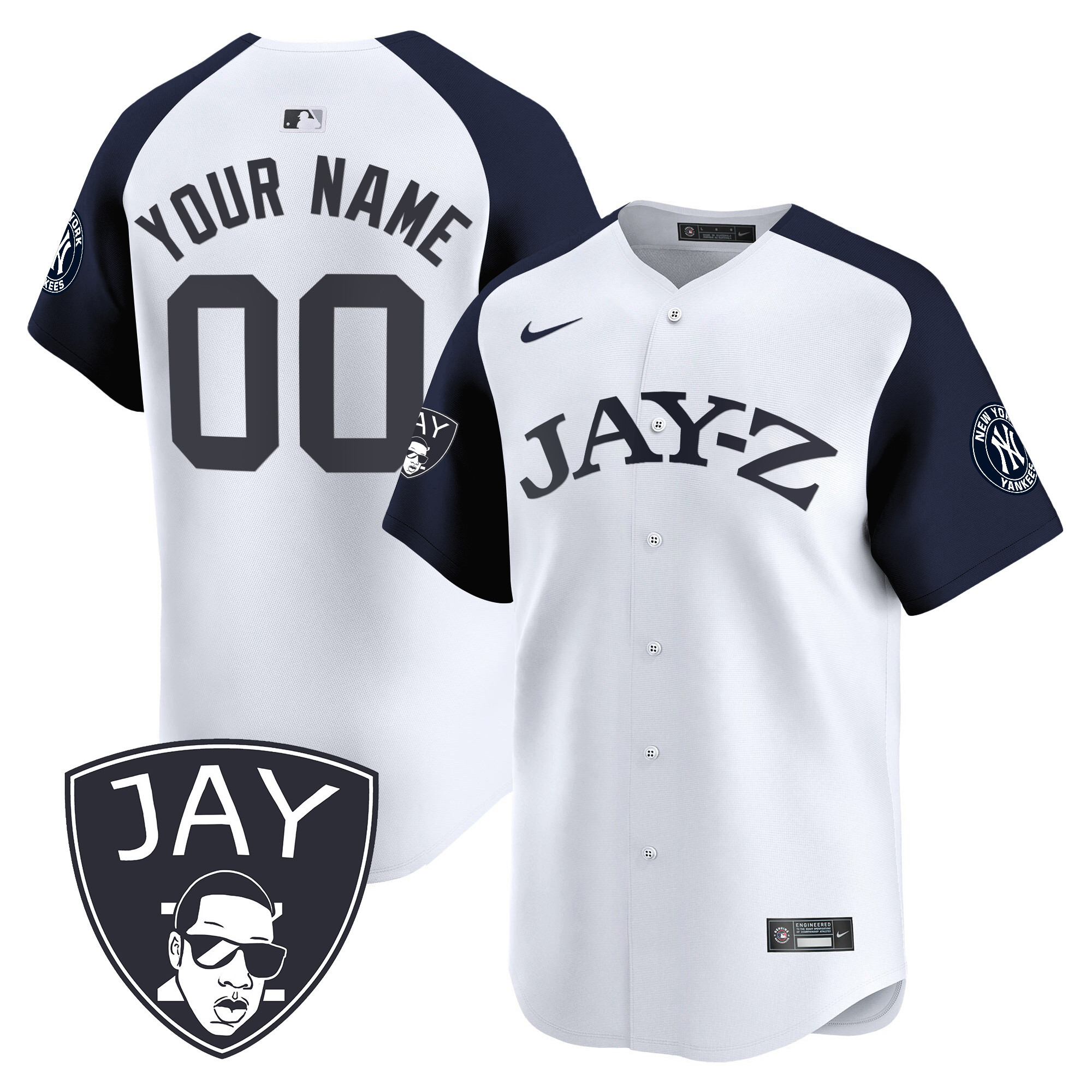 New York Yankees Jay-Z Vapor Premier Limited Custom White Alternate Jersey - All Stitched
