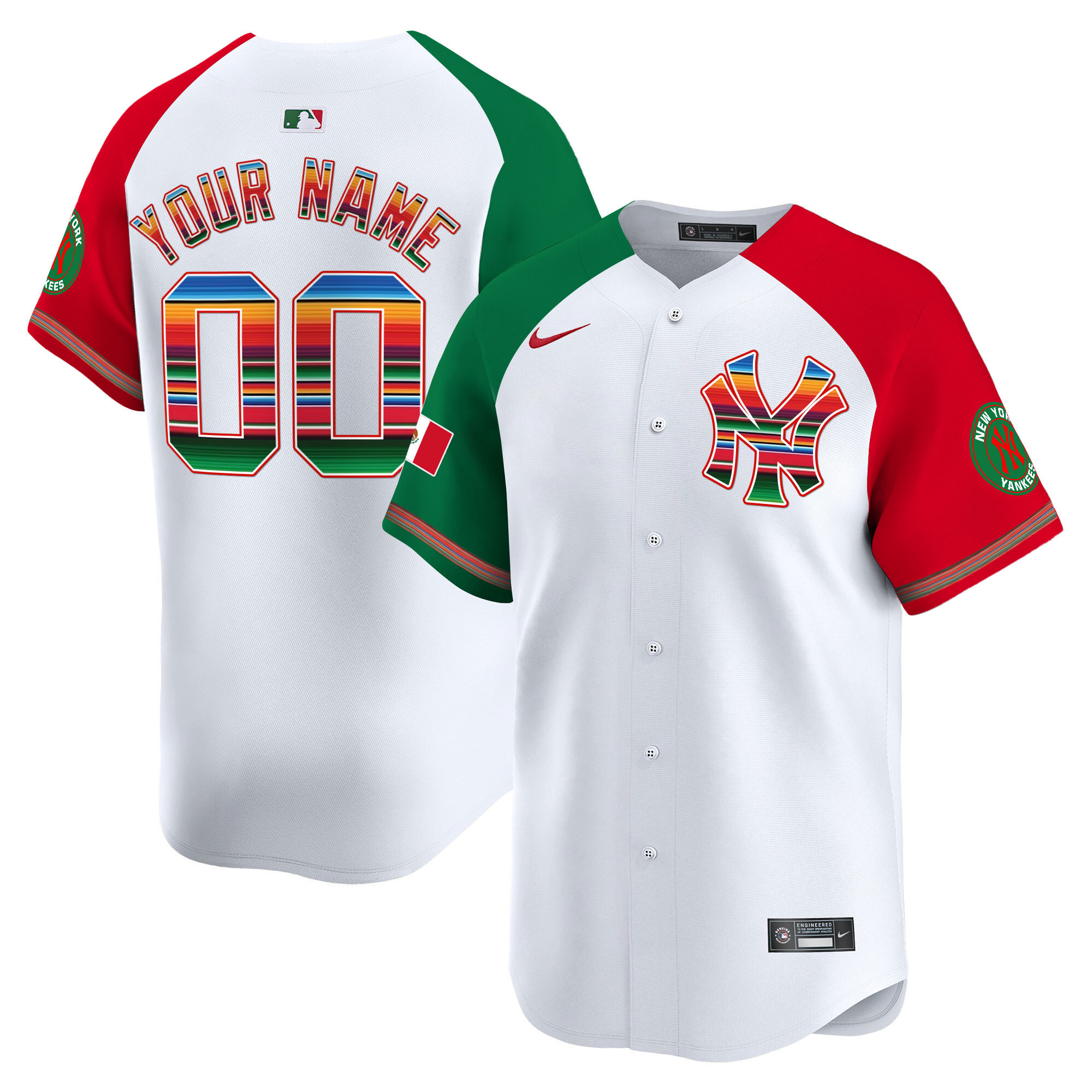 New York Yankees Mexico Vapor Premier Limited Custom Alternate Jersey - All Stitched