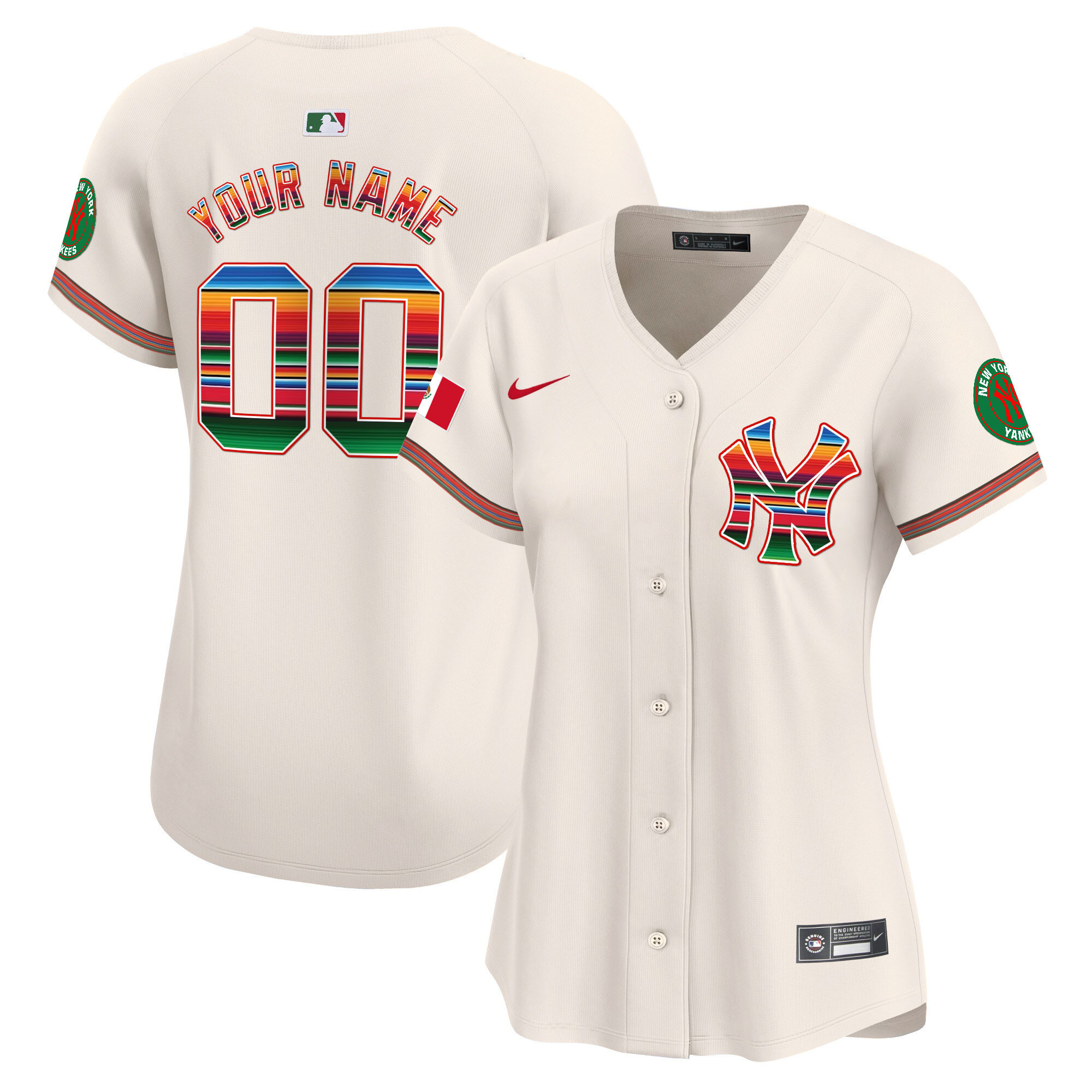 New York Yankees Mexico Vapor Premier Limited Custom Cream Jersey - All Stitched