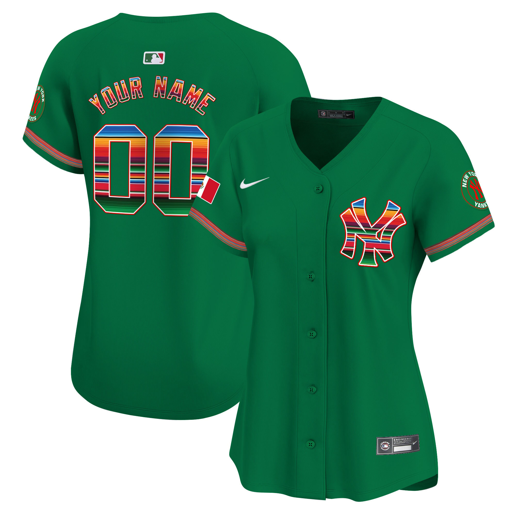 New York Yankees Mexico Vapor Premier Limited Custom Green Jersey - All Stitched