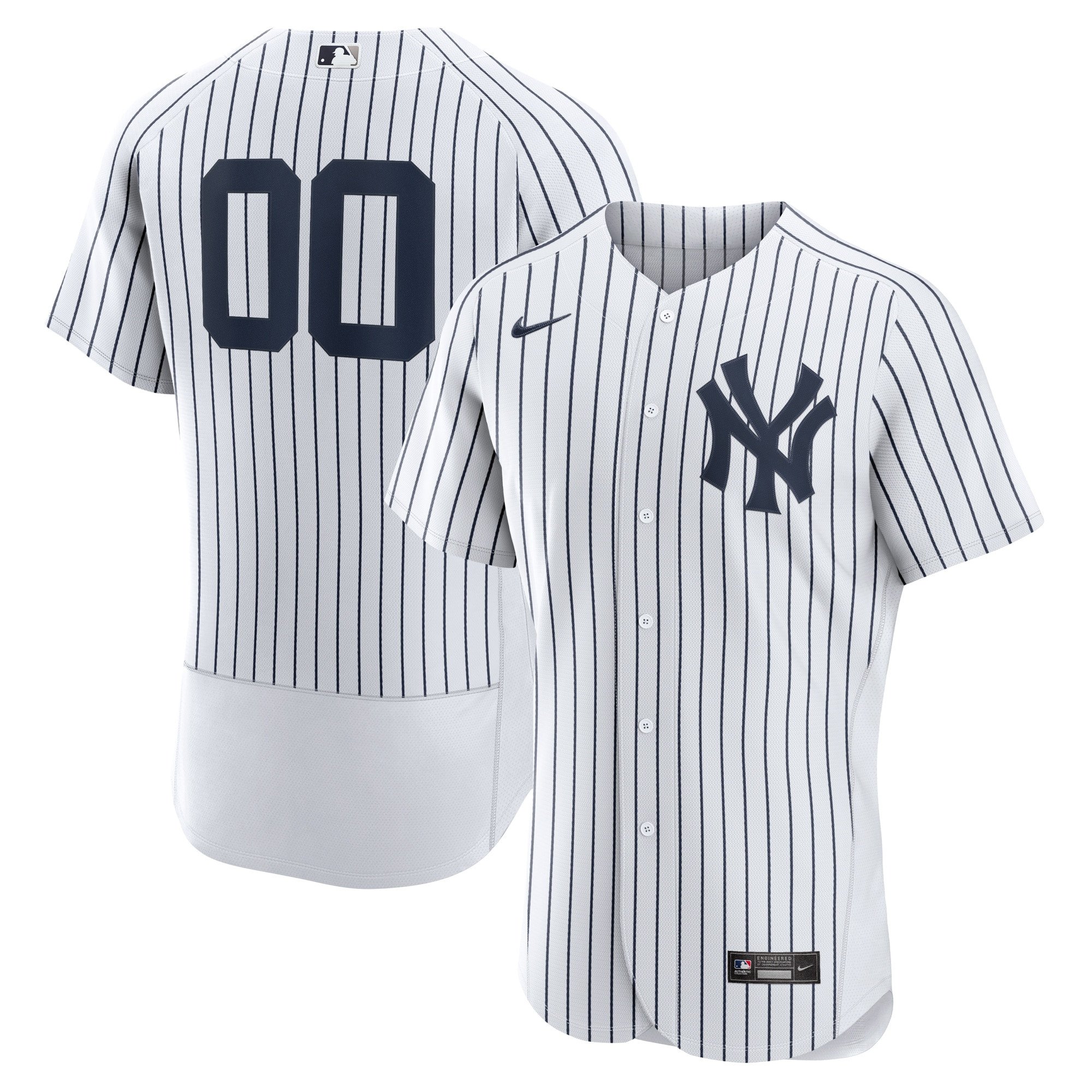 New York Yankees Nike Home Authentic Custom Stitched Jersey – White