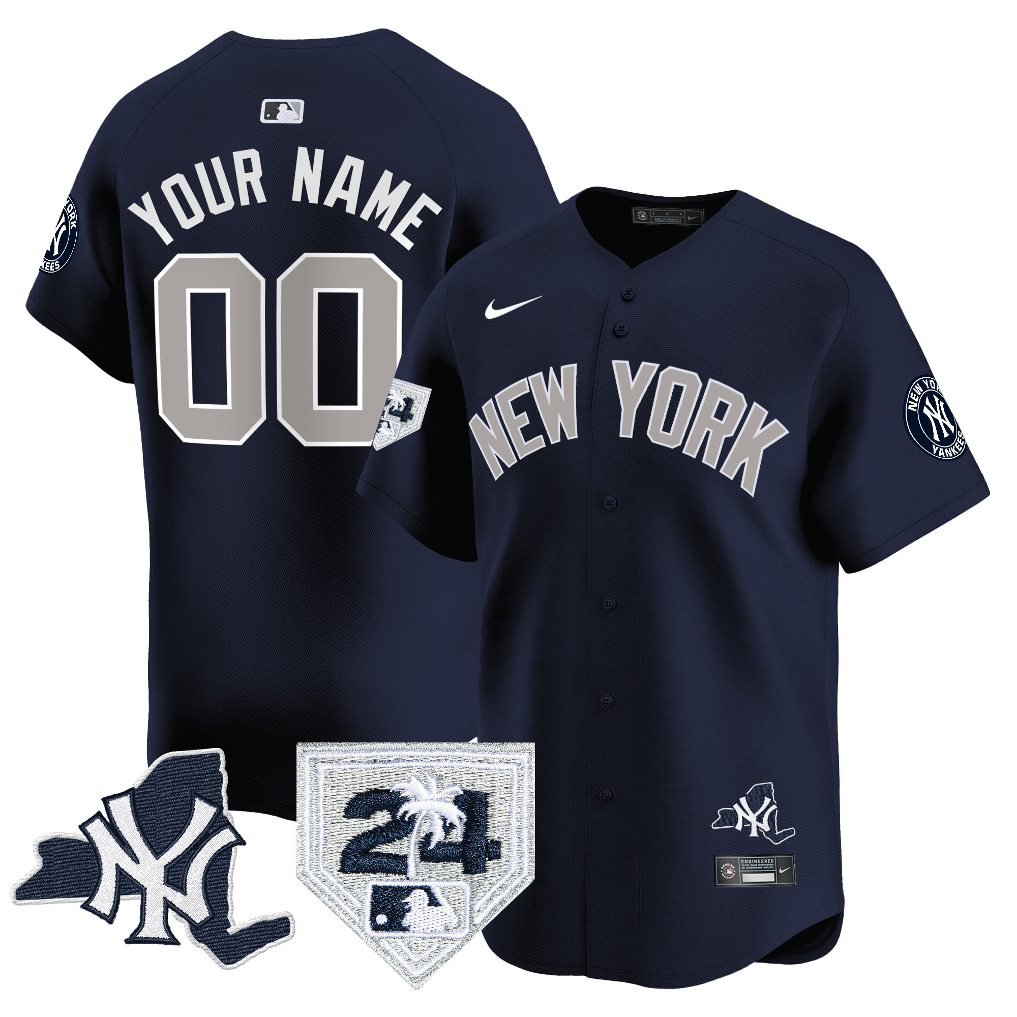 New York Yankees Vapor Premier Limited Custom - New York Patch Alternate Jersey - All Stitched