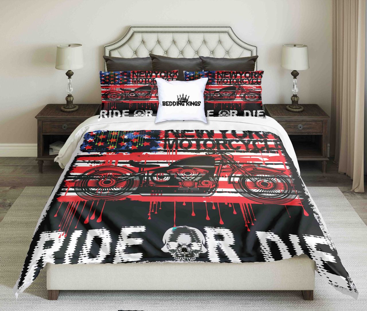 Newyork Bikers Kings 3D Customized Duvet Cover Bedding Set