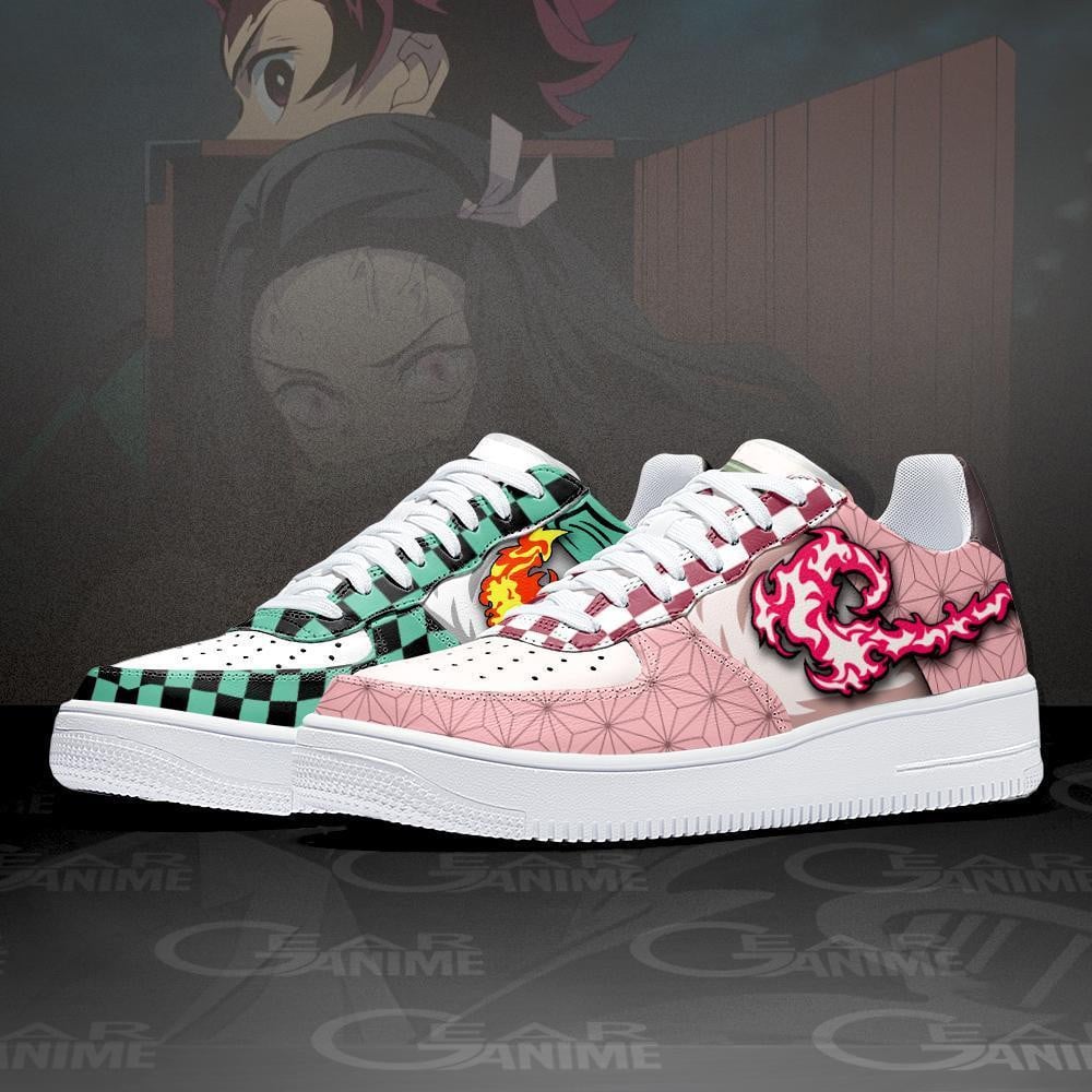 Nezuko and Tanjiro Air Sneakers Custom Skills Demon Slayer Anime Shoes