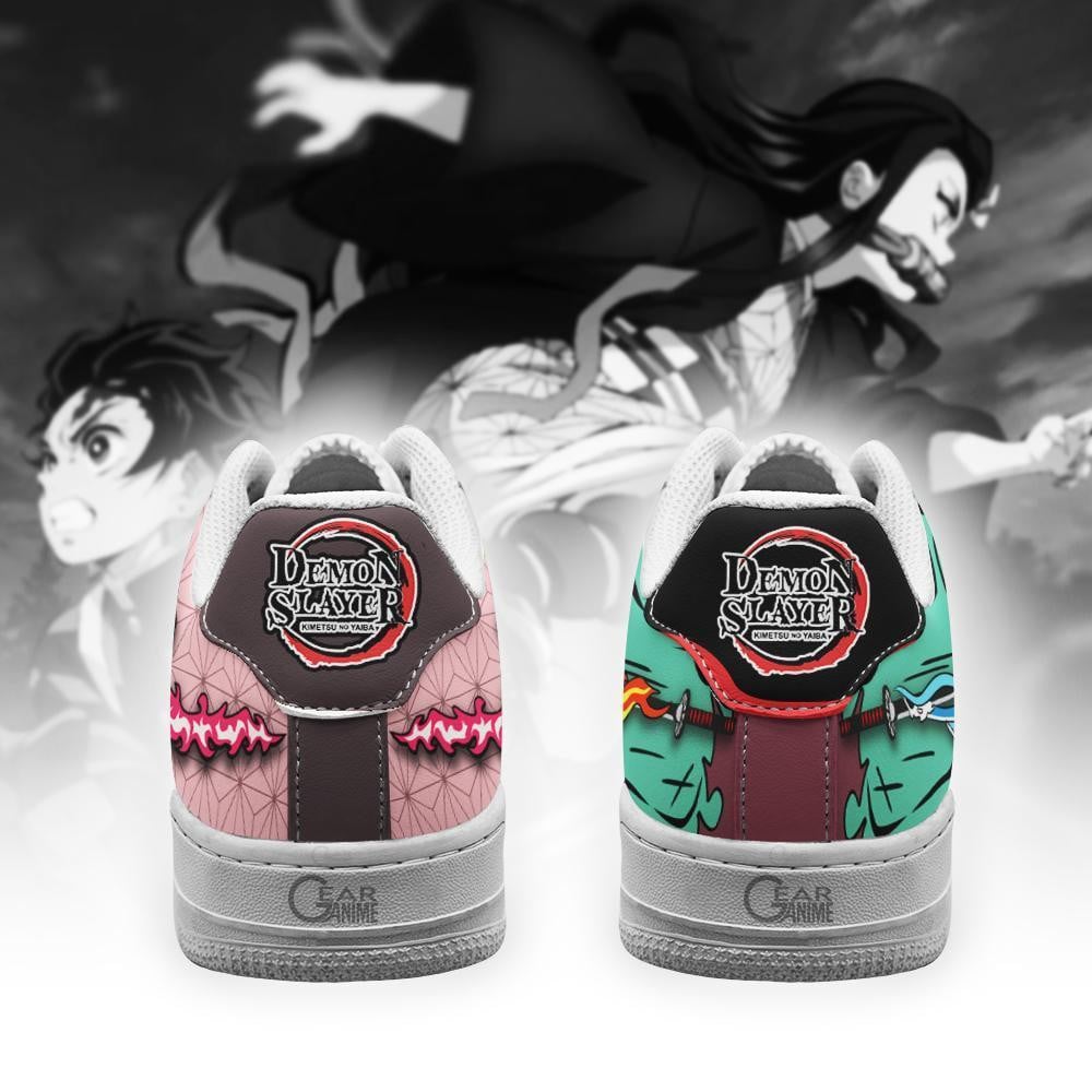 Nezuko and Tanjiro Air Sneakers Custom Skills Demon Slayer Anime Shoes