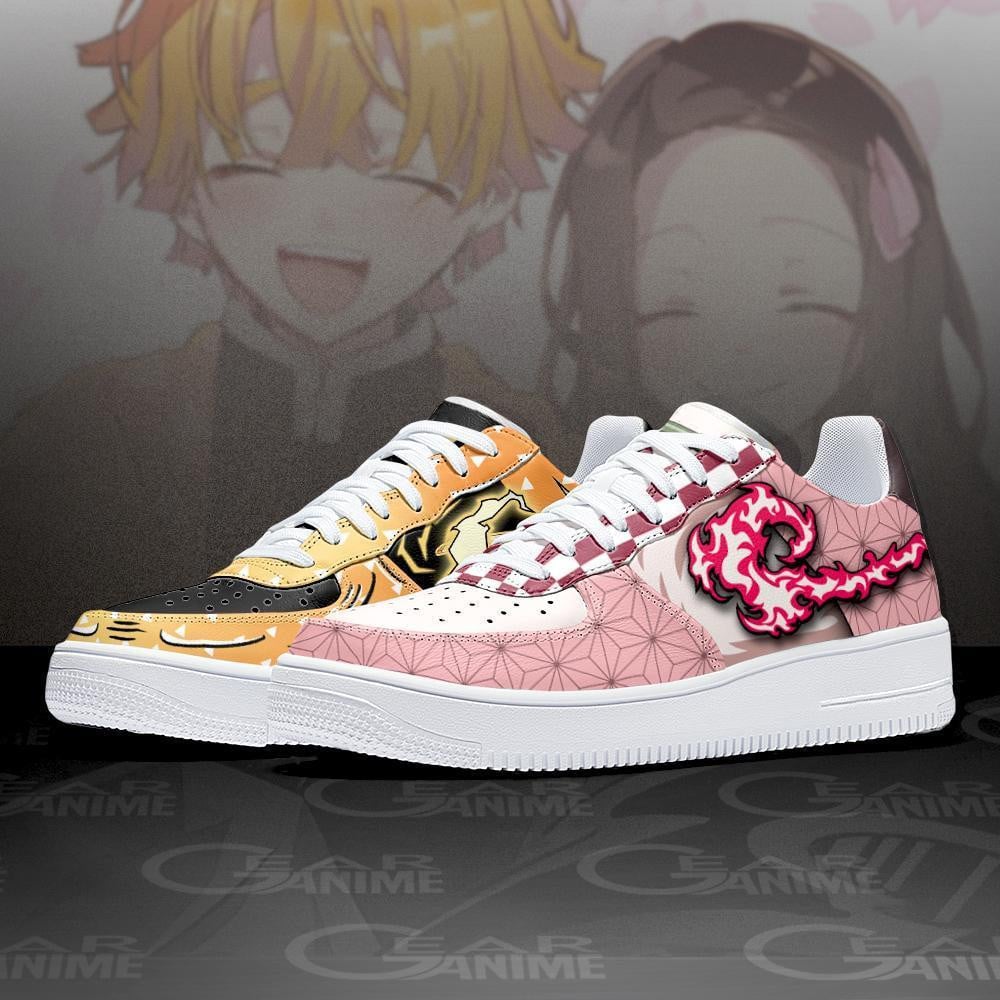 Nezuko and Zenitsu Air Sneakers Anime Custom Skills Demon Slayer Shoes