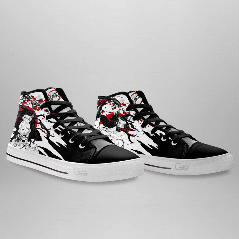 Nezuko Demon High Top Shoes Custom Demon Slayer Sneakers Japan Style