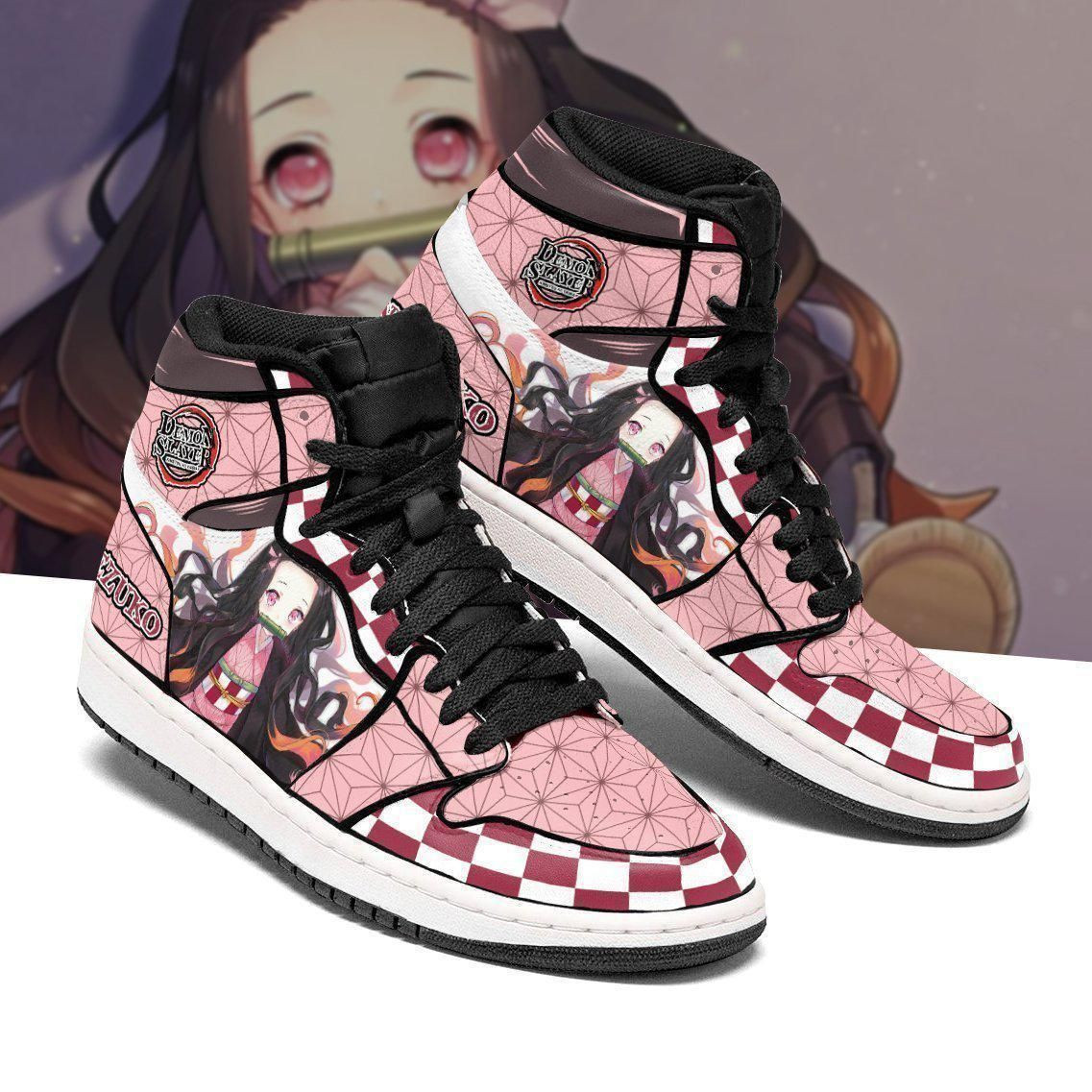 Nezuko Demon Slayer Anime 1 High Top Air Jordan Sneaker, Air Jordan Hightop