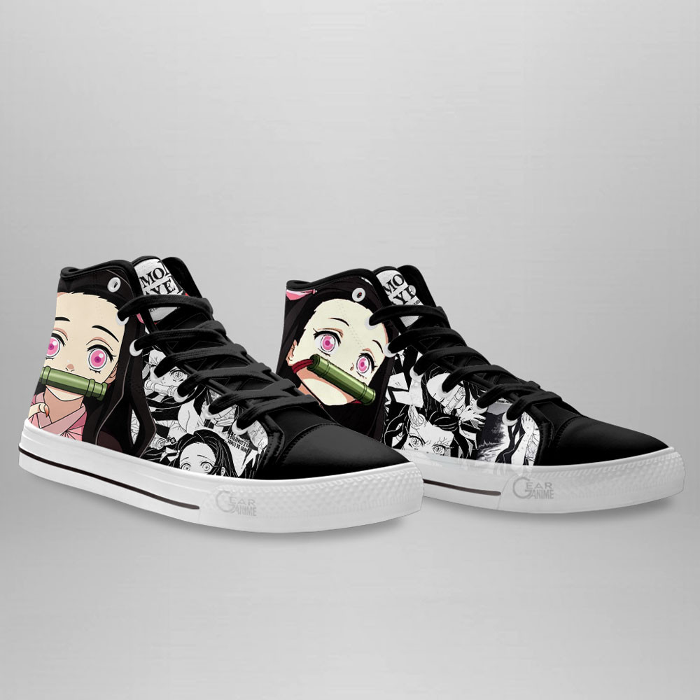 Nezuko High Top Shoes Demon Slayer Custom Anime Sneakers Mix Manga